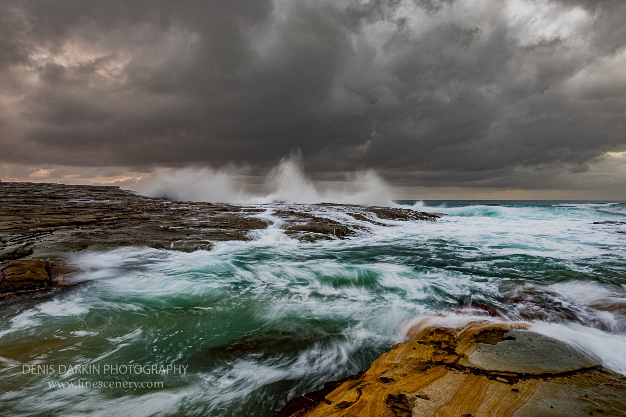 Waves hitting Central Coast shores, NSW, sunrise, breeze