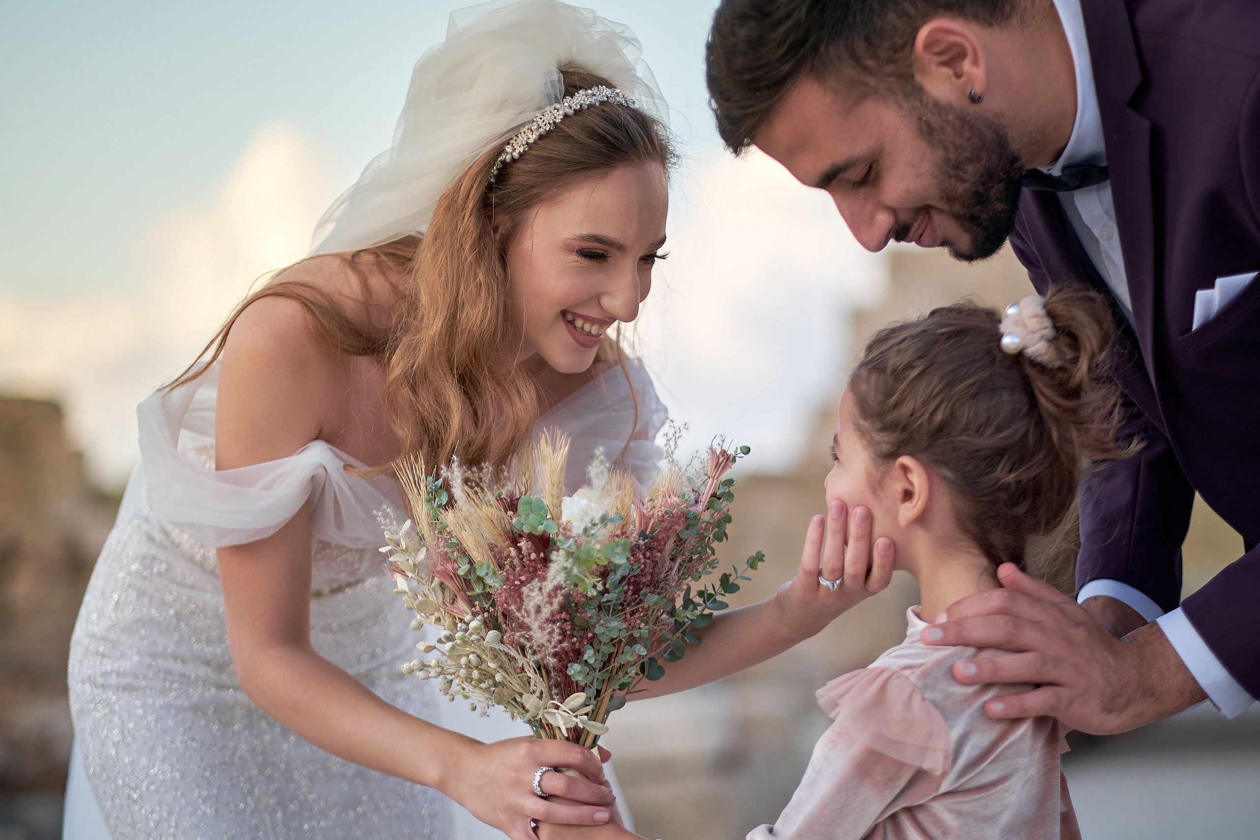 Love Story , wedding Romantic wedding couple portrait, bride with veil and groom in suit, emotional wedding photography by Maxim Polak Israel