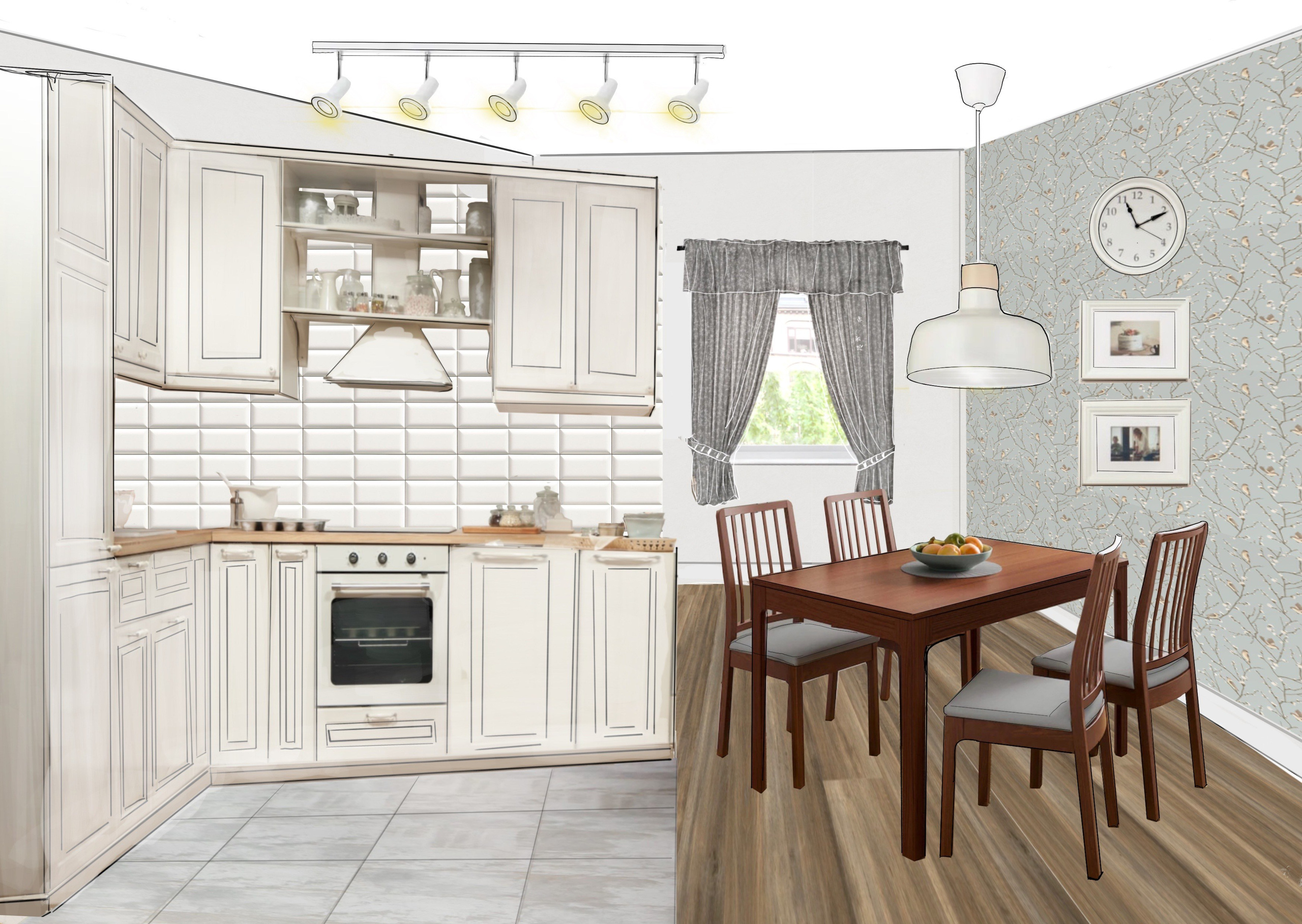 Collagen und Skizzen. Valeria Riazantseva. Interior Designerin und Dekorateurin