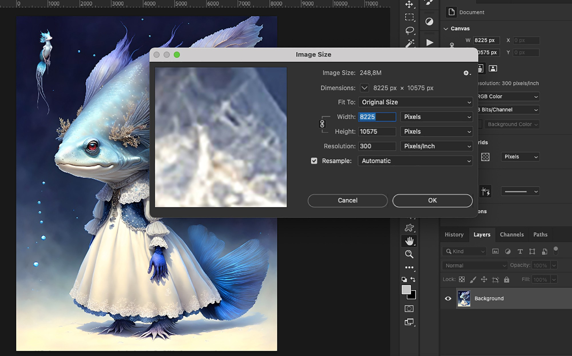 “Mesmerizing Mother Fish: Dive into the World of Stunning Digital Print. AI Photo Retoucher and Image Restorer Zhanna Ognivo