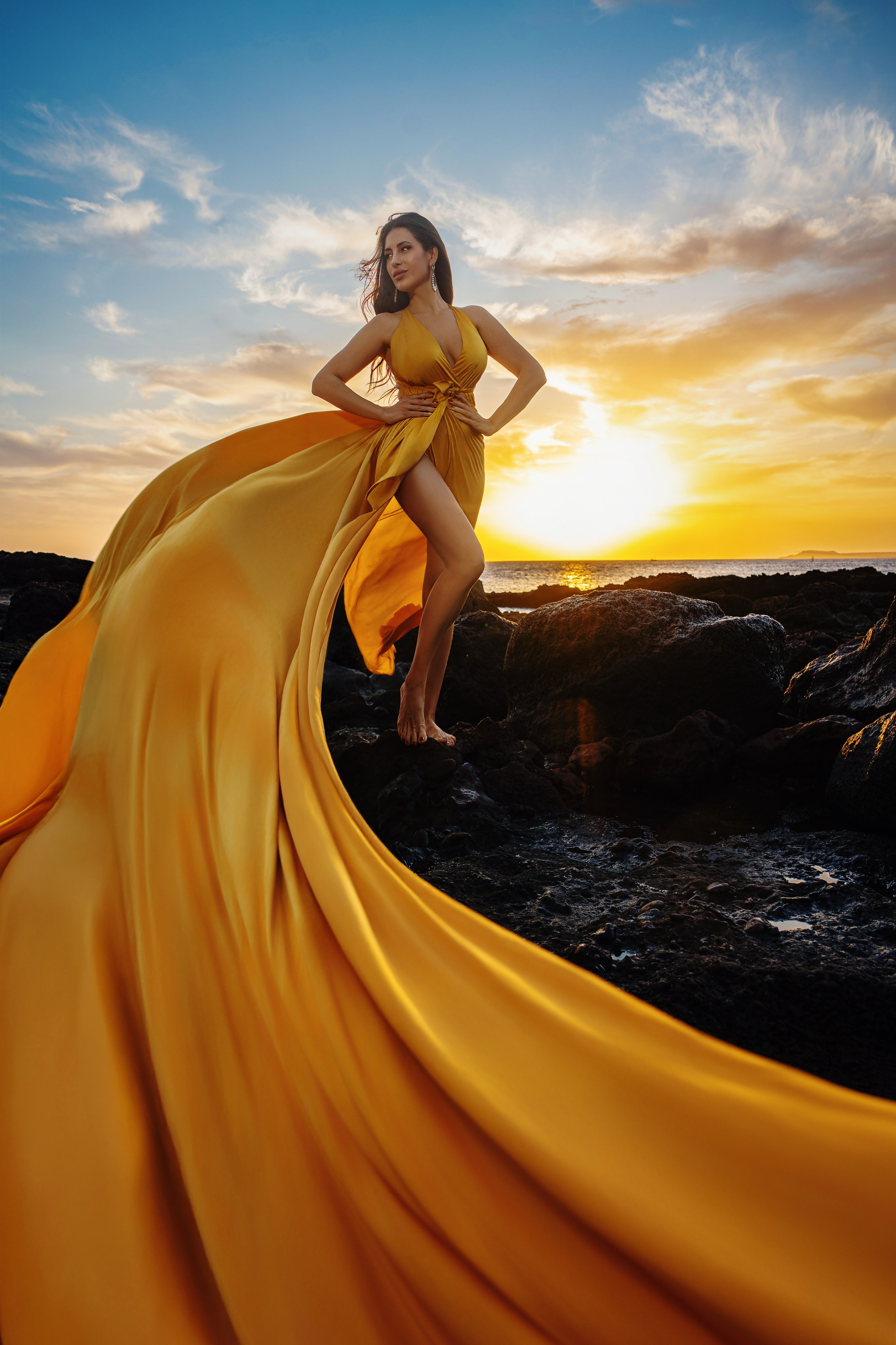 Sesión con vestido volador en Tenerife. Fotógrafa de familias, bodas, comuniones, newborn, premamá en Tenerife | Sesiones con vestidos voladores | Tania Bonnet