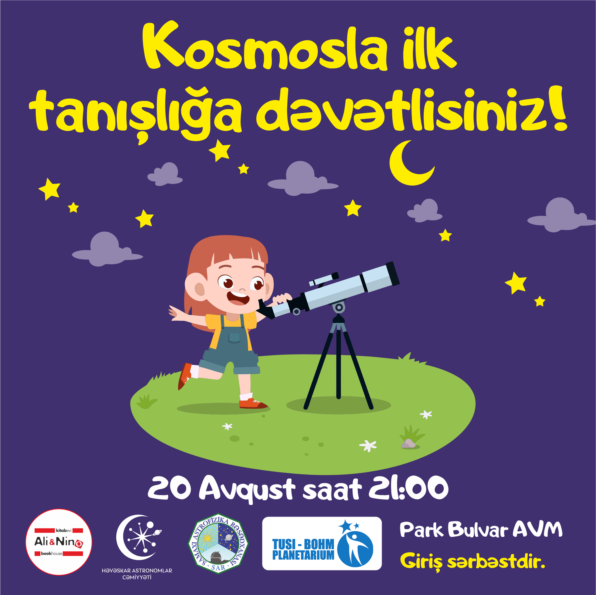 Kosmosla ilk tanışlıq. Həvəskar Astronomlar Cəmiyyəti — Astronomy.az