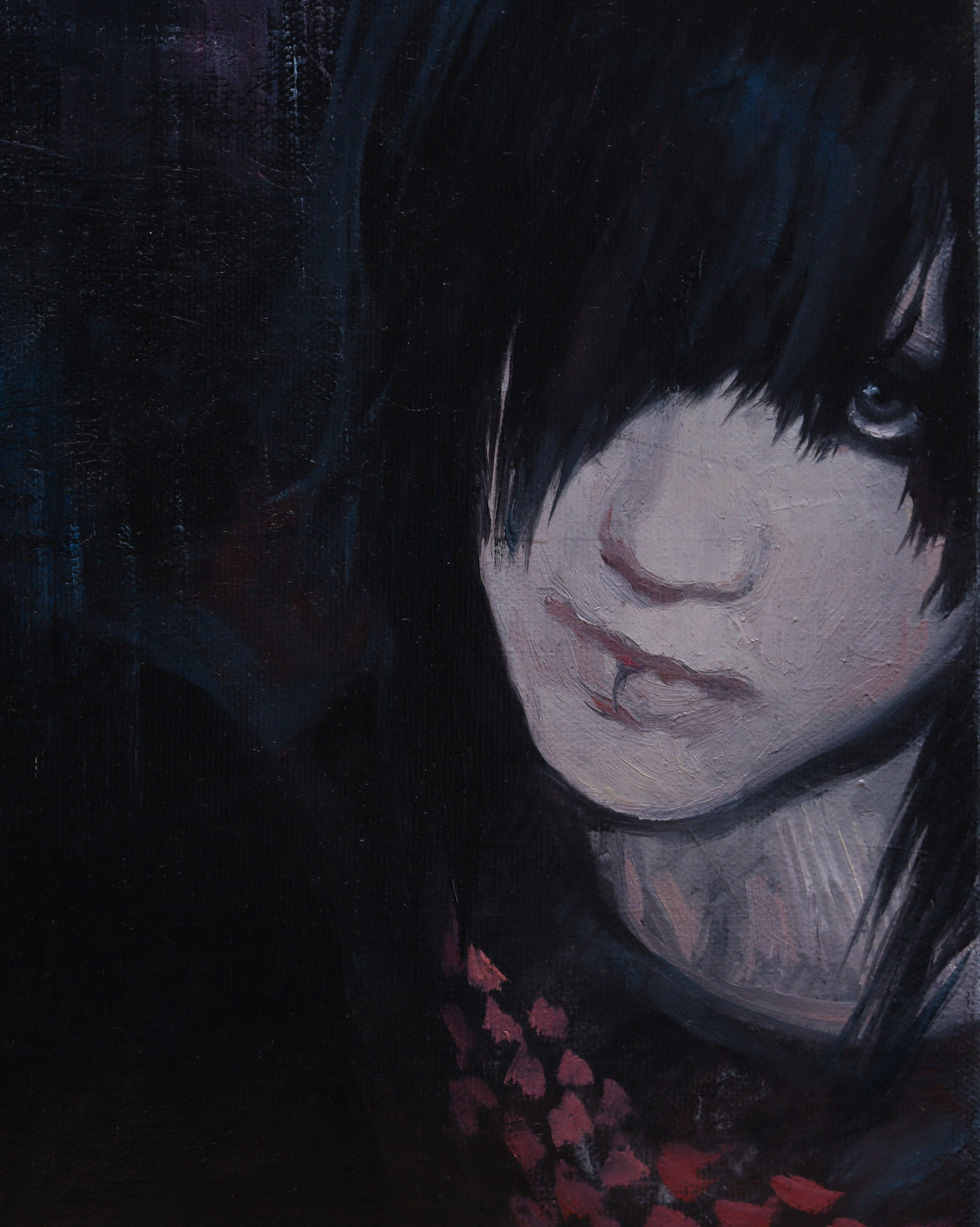 Double Portrait in Black, oil painting, Barbara Cabral. Barbara Cabral