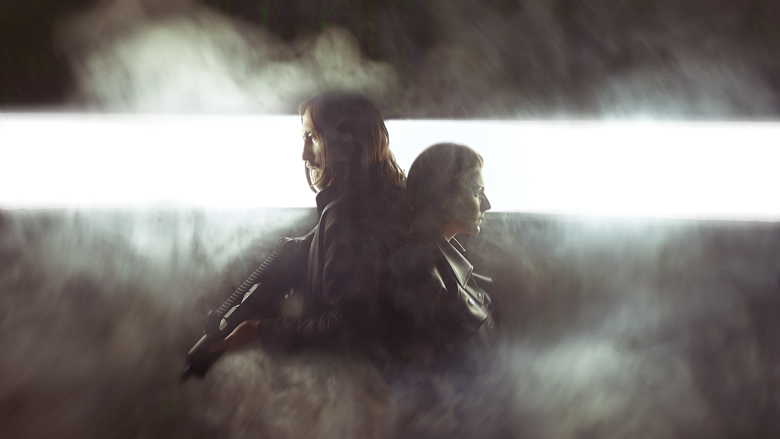 фотография со спец эффектами в стиле матрица (Matrix) в студии