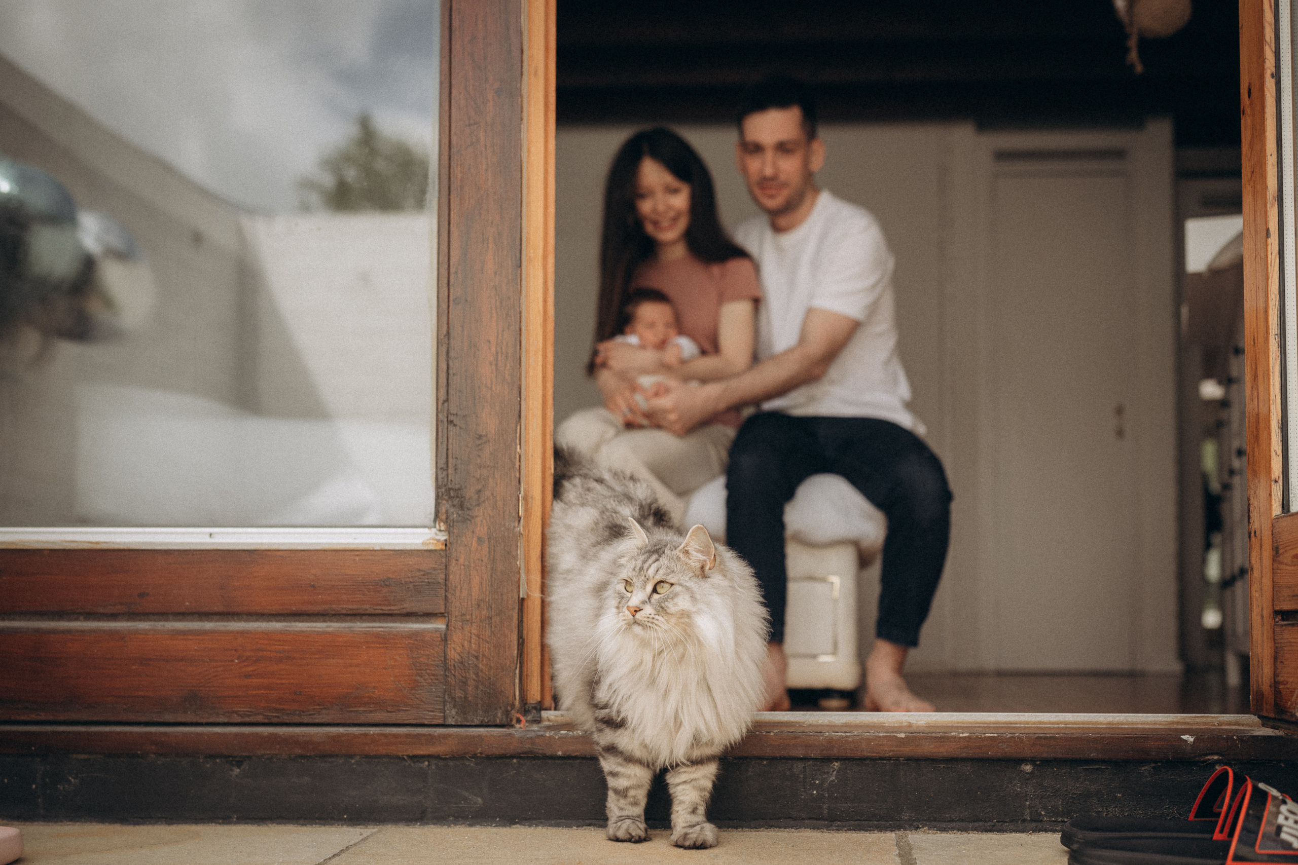 family portrait with the cat