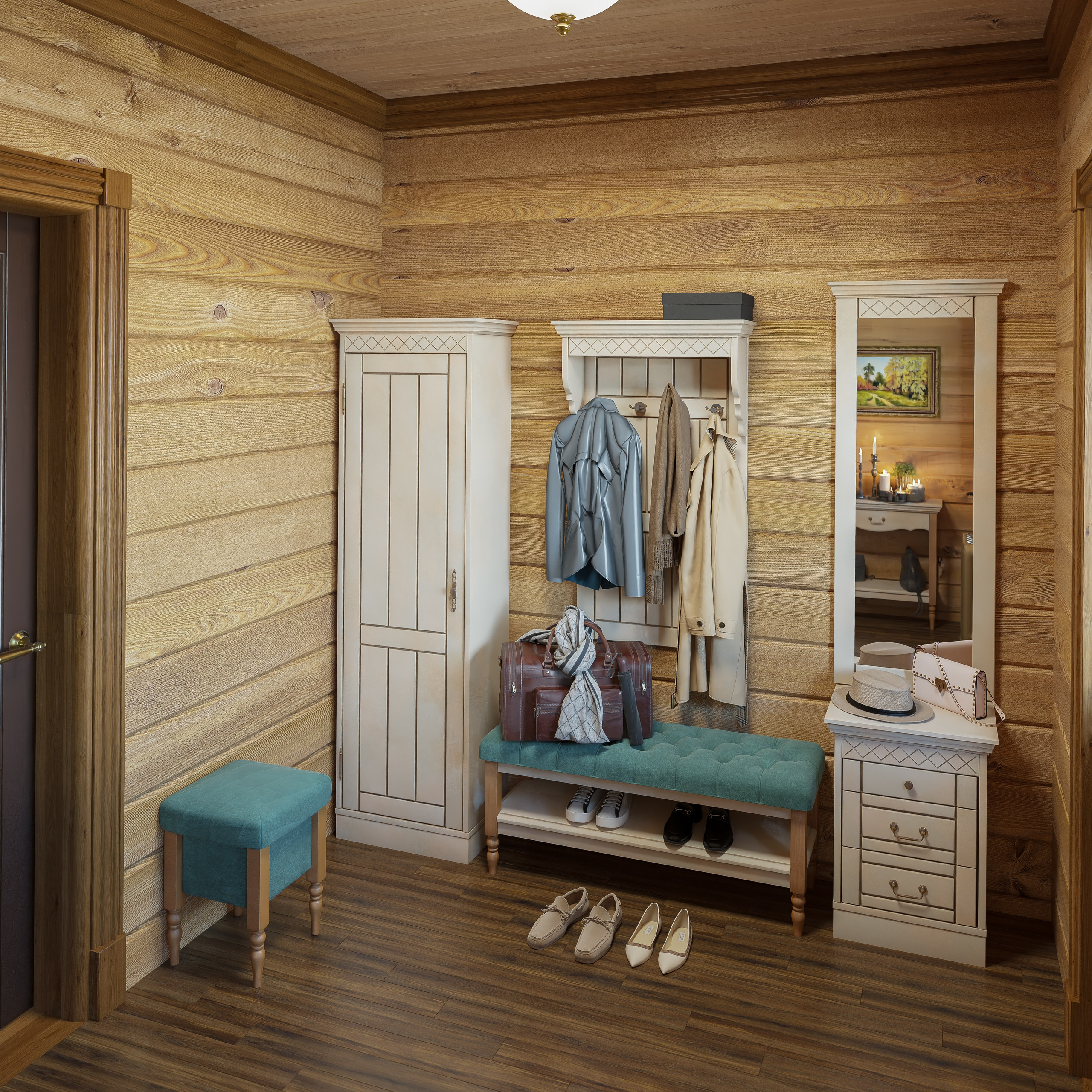 1 этаж. Прихожая. Дизайн и визуализация