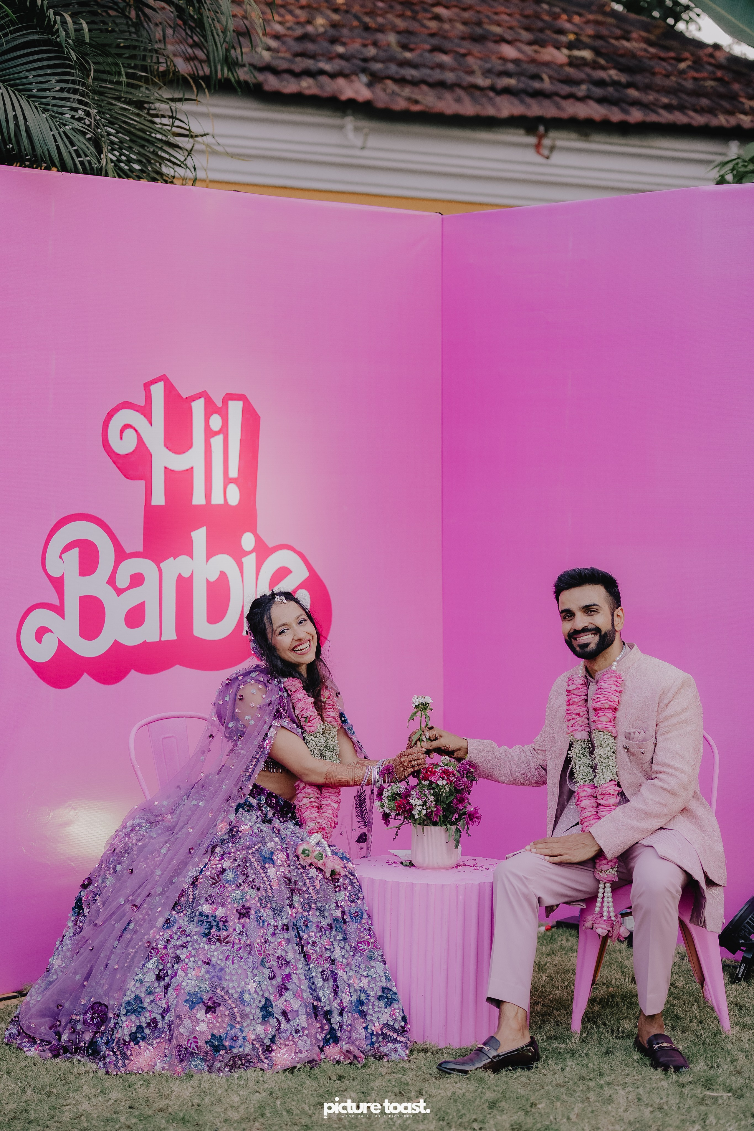 Varamala Ft. Barbie & Aneesh. Fine art Wedding Photographers in India & Canada