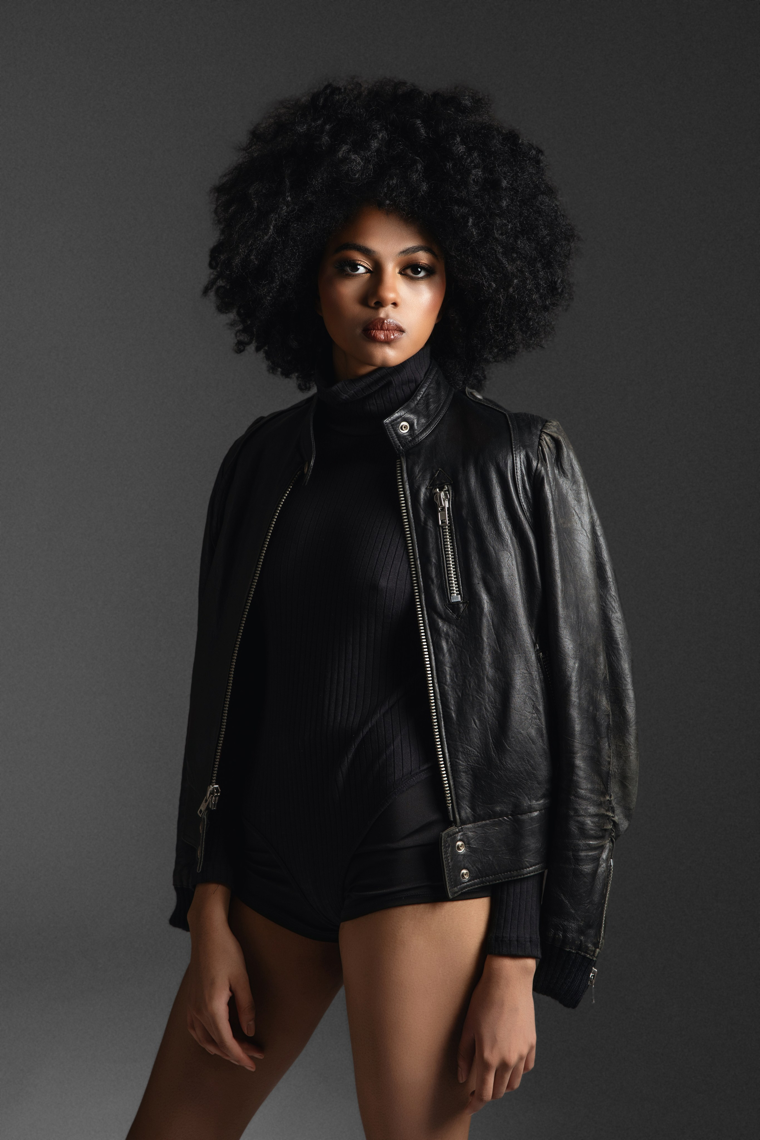 Editorial hair and makeup look created in Milan studio