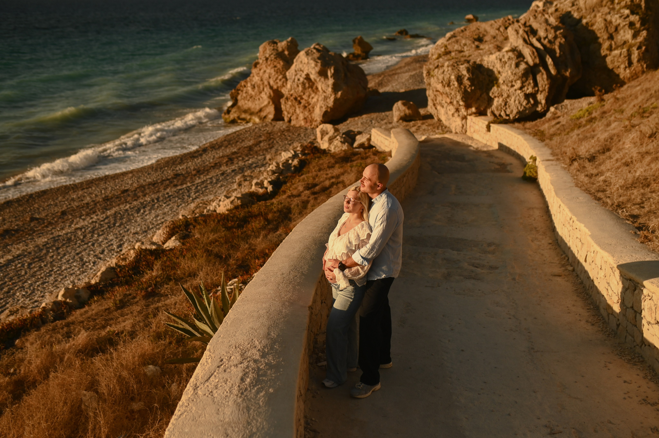 Maternity Photoshoot on the Beach in Rhodes. Photographer in Rhodes Island