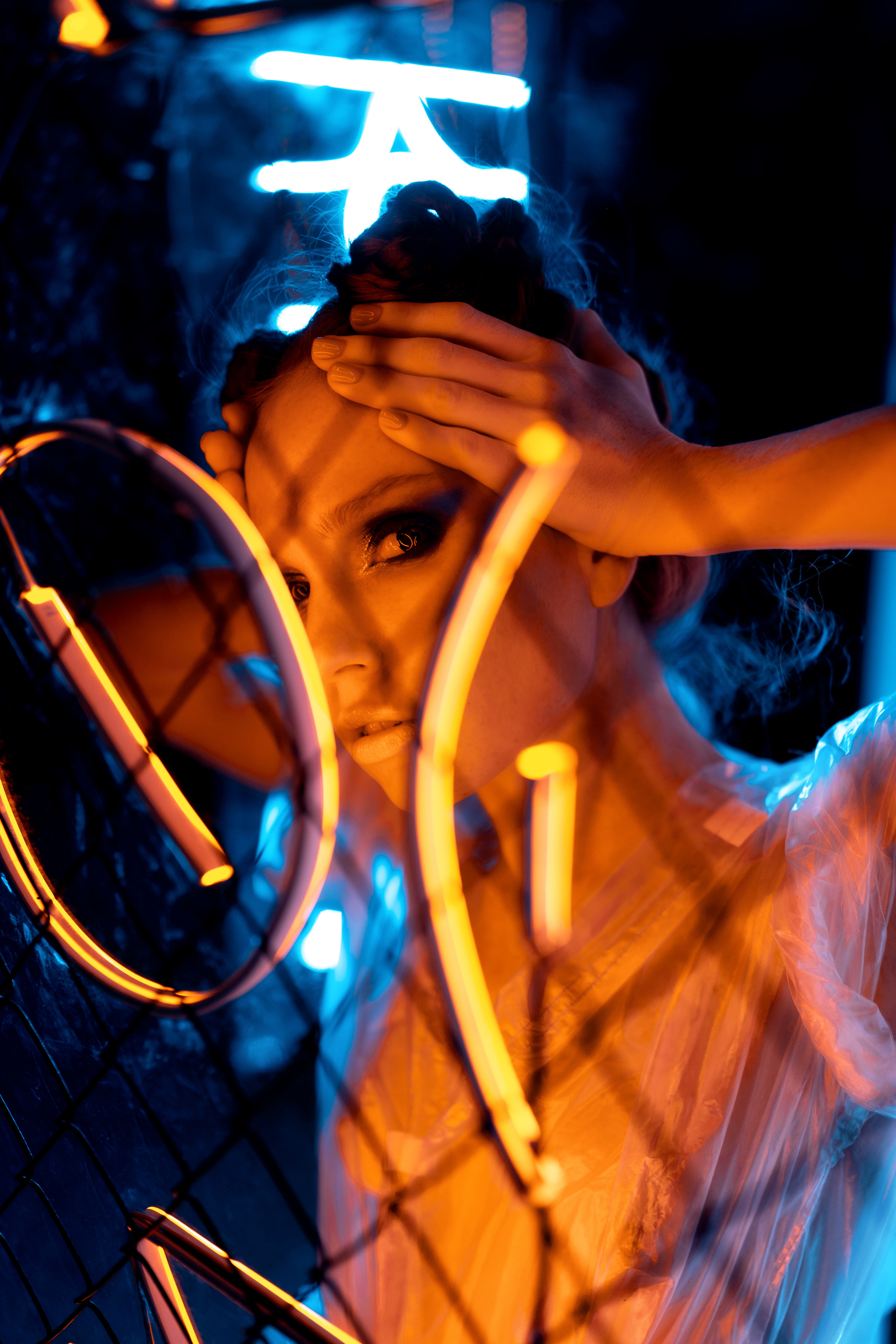 Oksana. Neon studio light. Professional Photographer in Miami, Florida