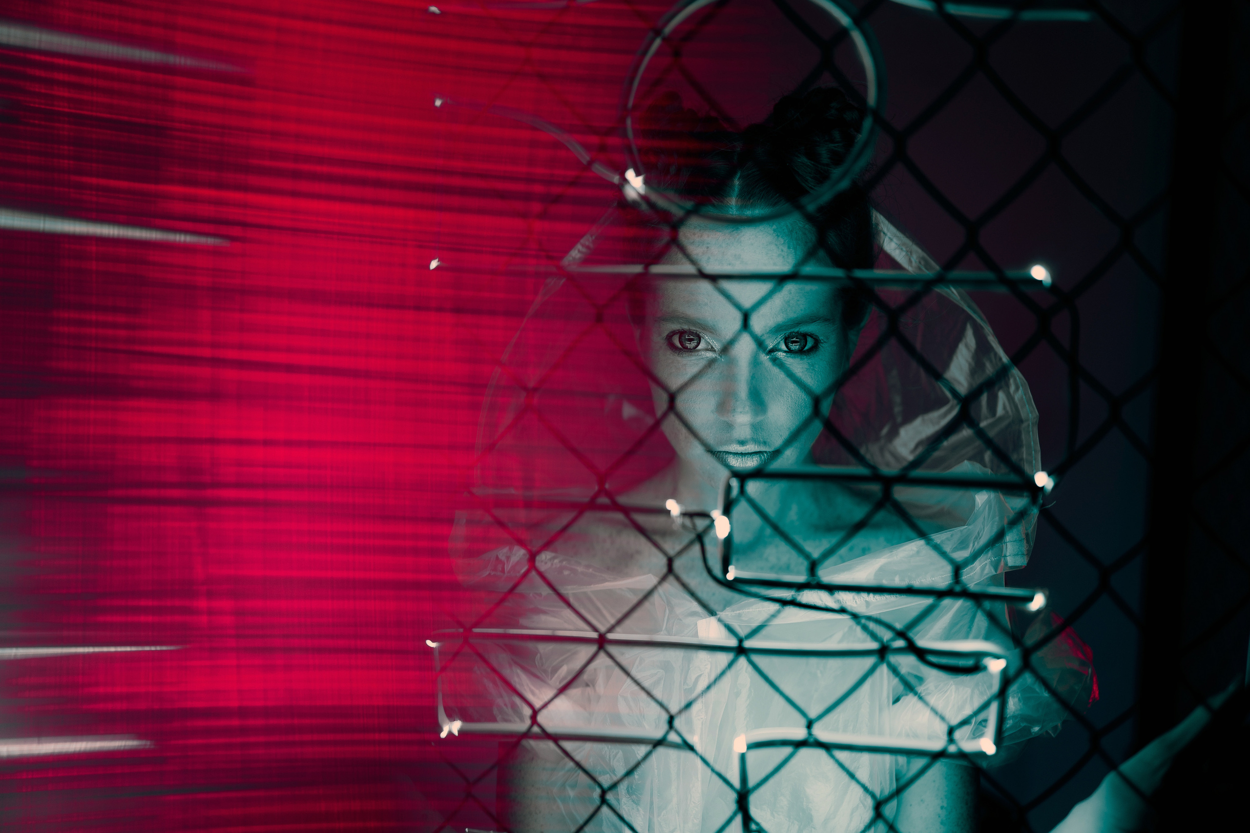 Oksana. Neon studio light. Professional Photographer in Miami, Florida