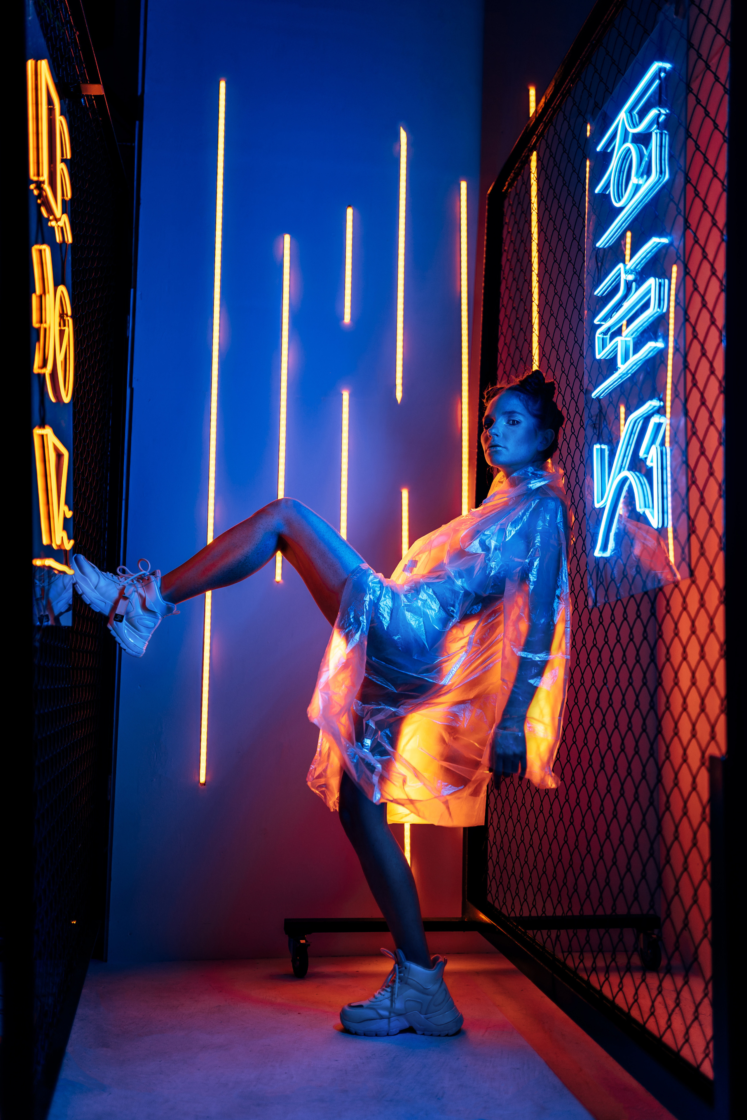 Oksana. Neon studio light. Professional Photographer in Miami, Florida