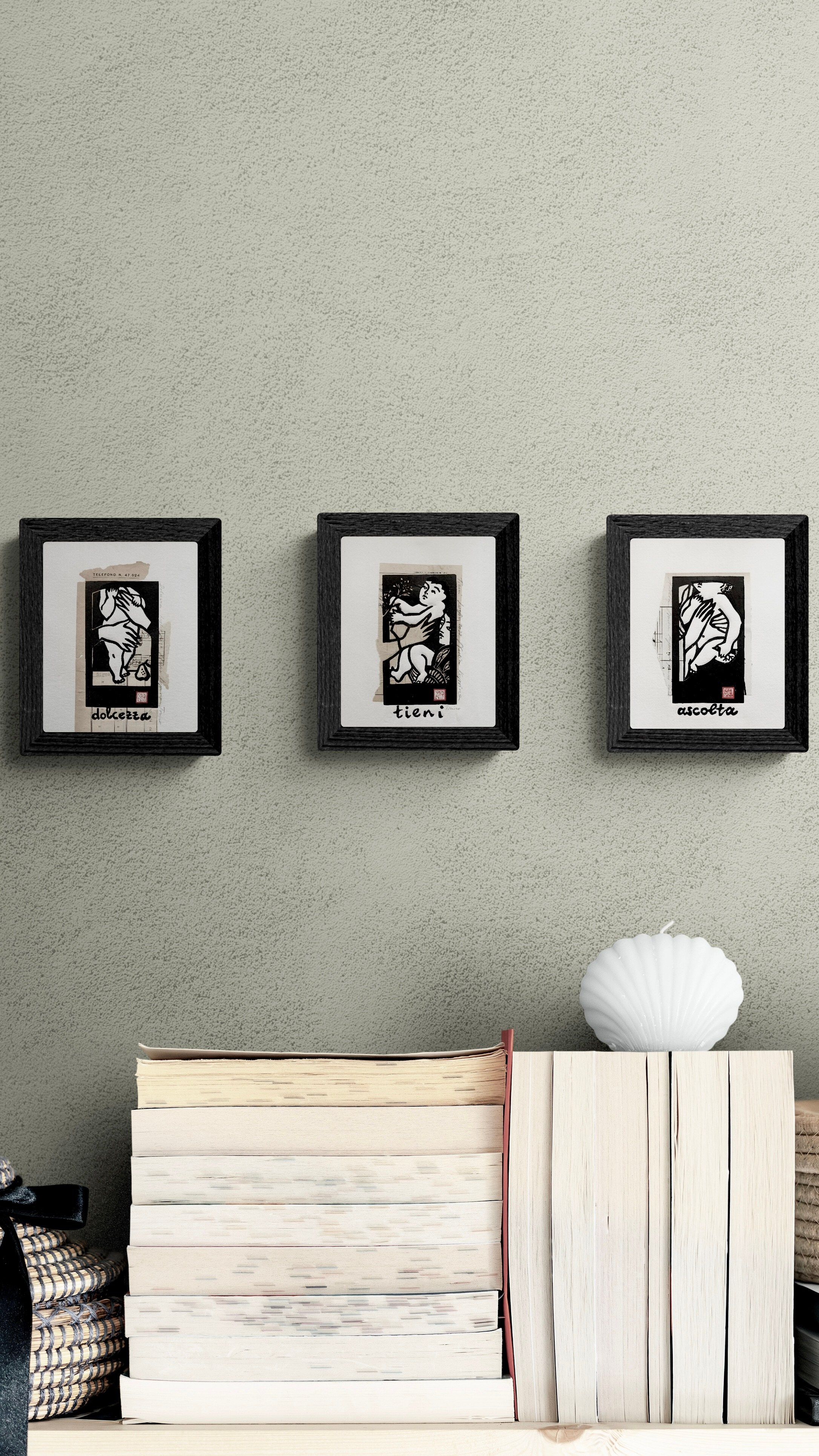 Small print, linocut, collage, baby, motherhood, mother and child, black and white, hand print, mother’s hands, loving hands, birth, new life, childhood, infanzia, bambino, maternity 