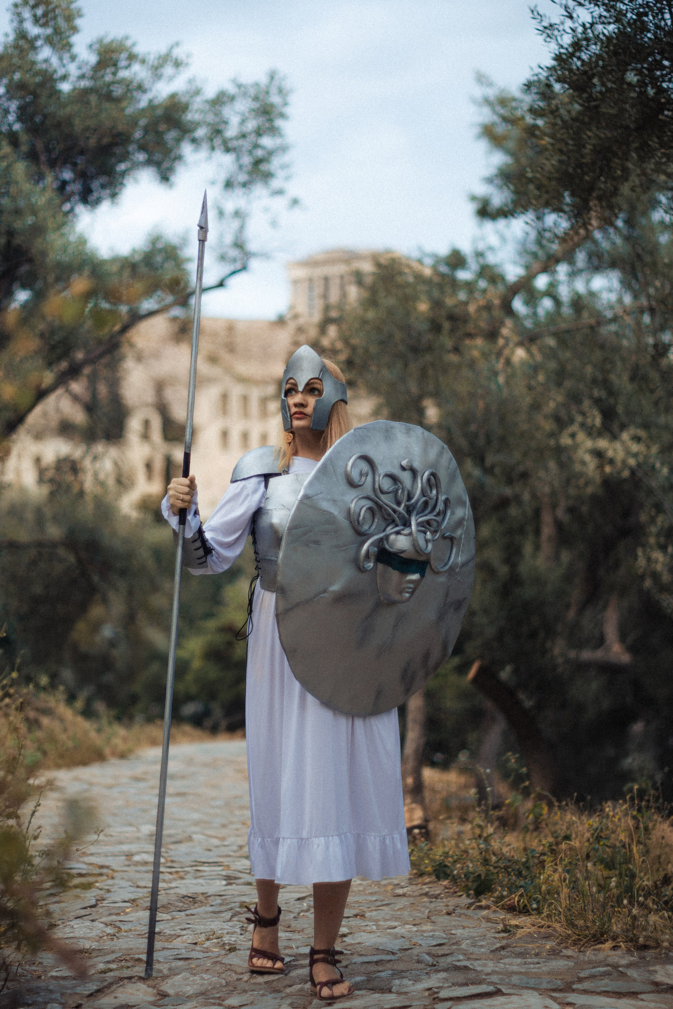 Ilona as Athena. Photographer in Greece Kristina