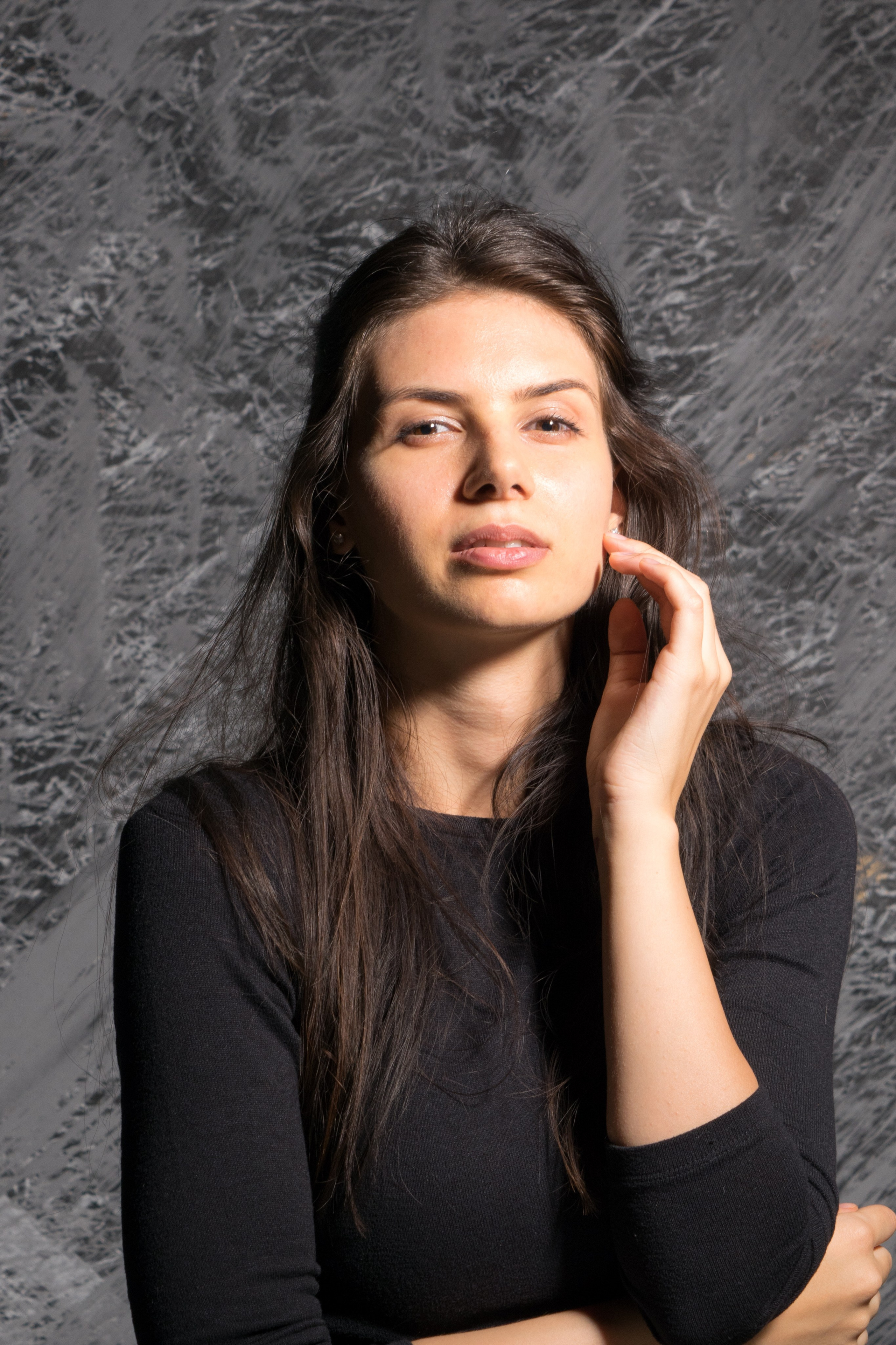 Studio photo session, portrait photographer, fashion photos, model photographer, black dress photos, professional studio photography