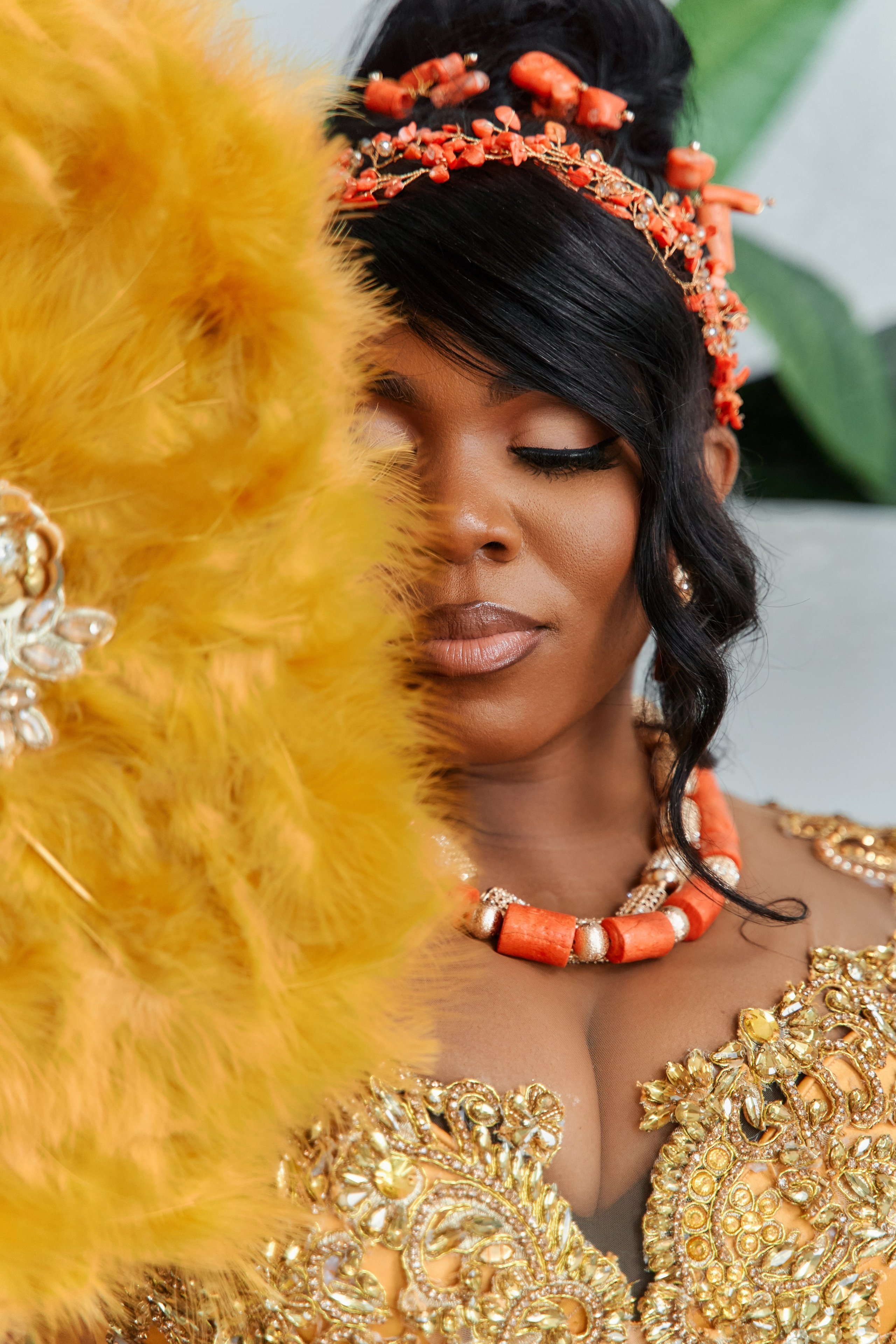 Multicultural wedding photography with elegant African American bride in traditional attire in New Jersey