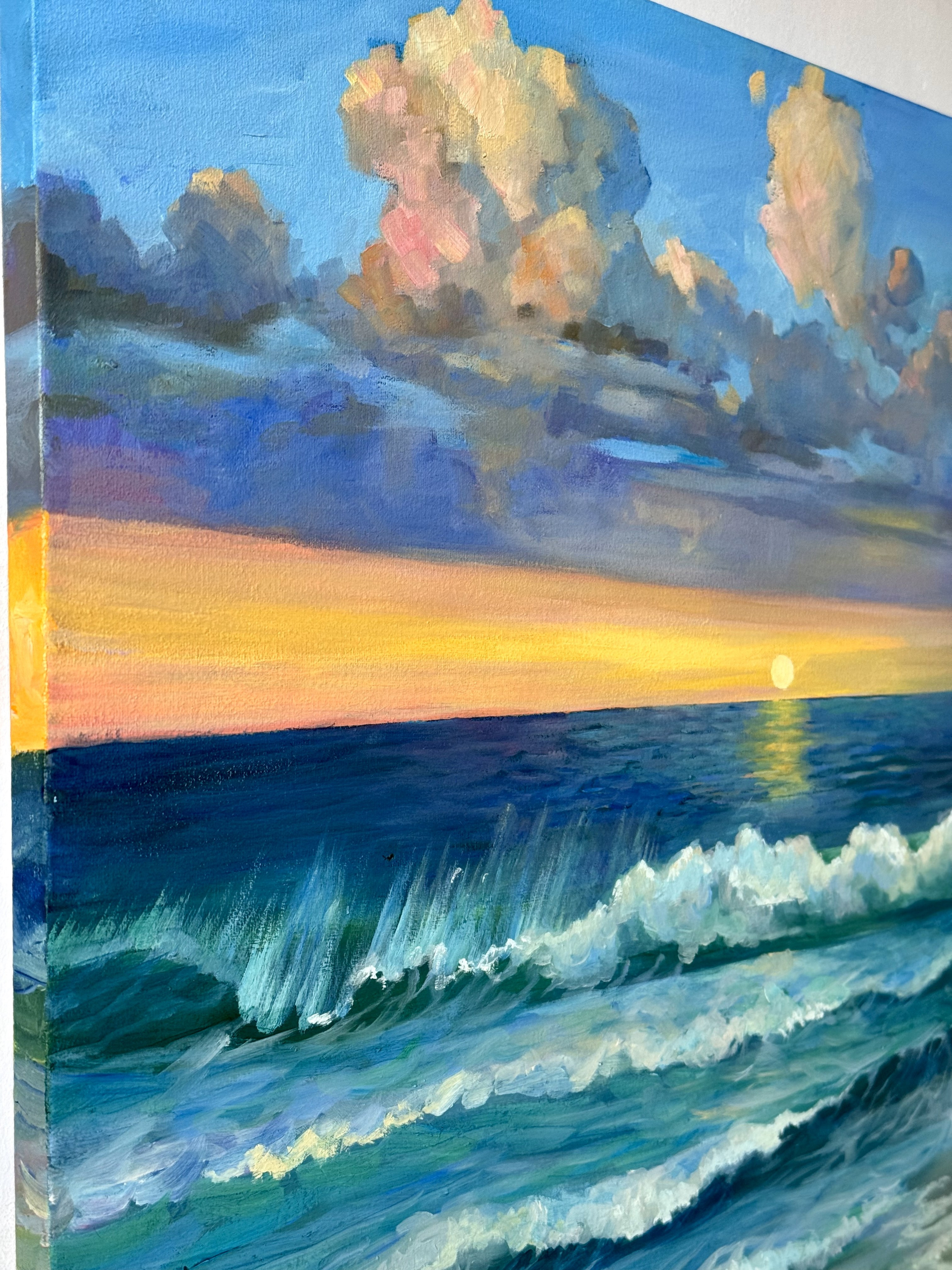 «Sea sunset with deep purple clouds». Художник живописец Савелова Ольга