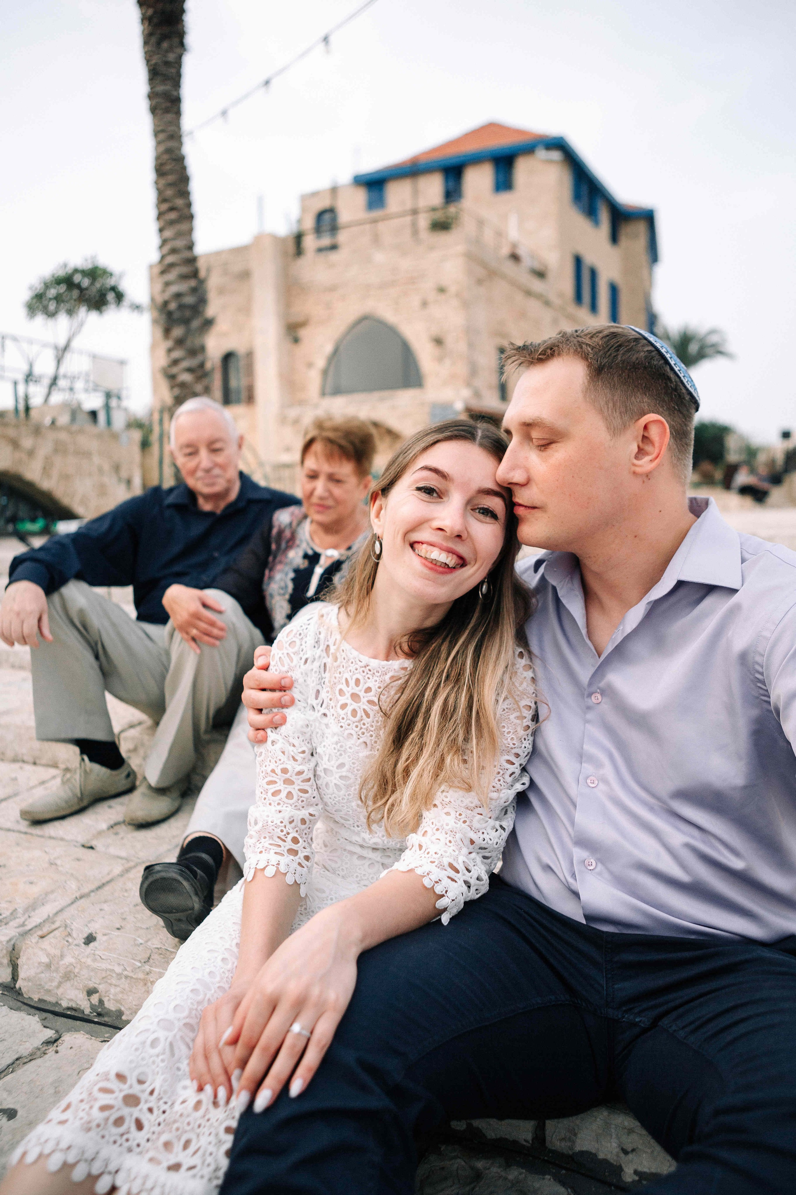 LOVERS IN JAFFO. PHOTOGRAPHER IN ISRAEL