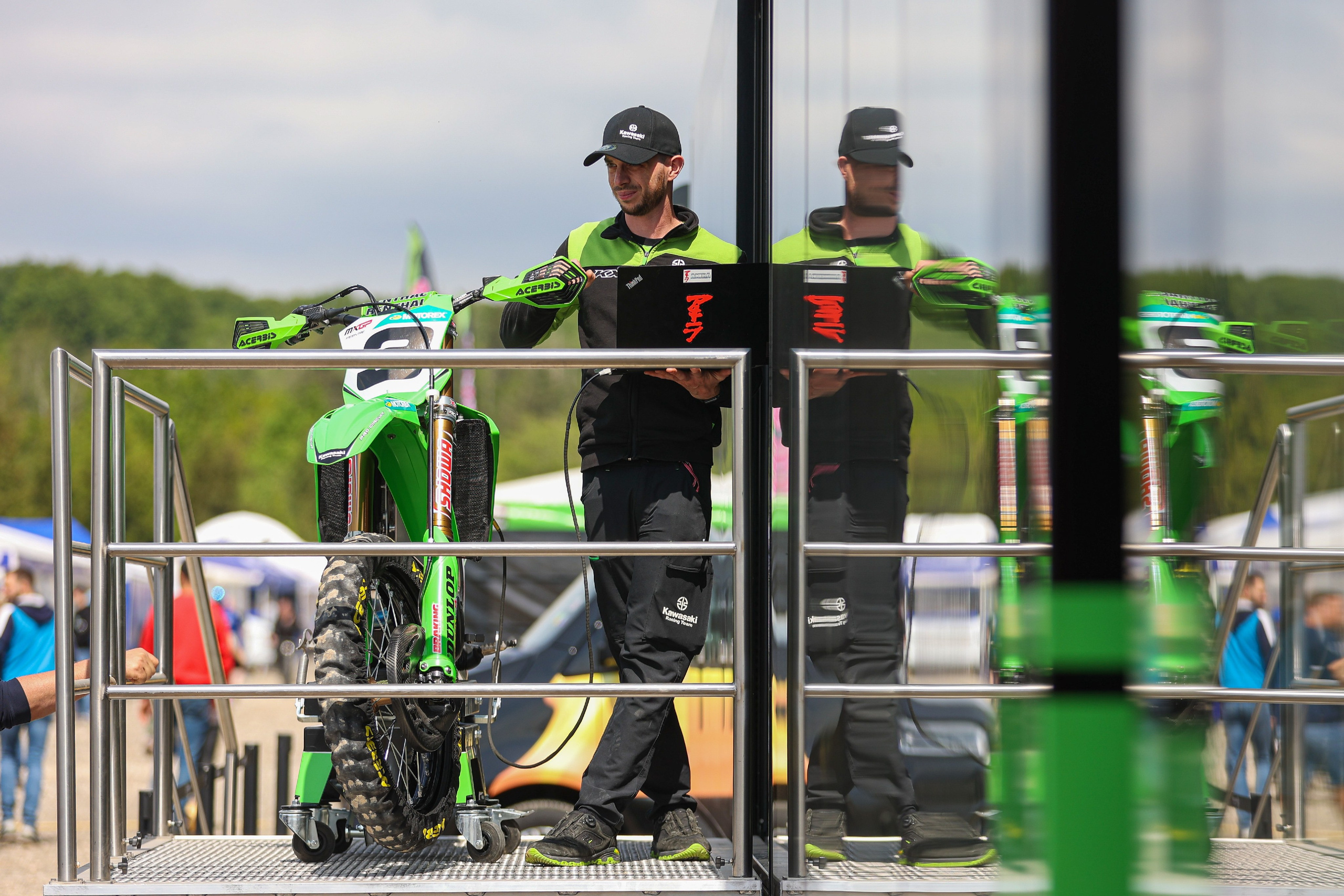 Romain Febvre bike and his mechanic Kawasaki KRT MXGP Motocross World Championship