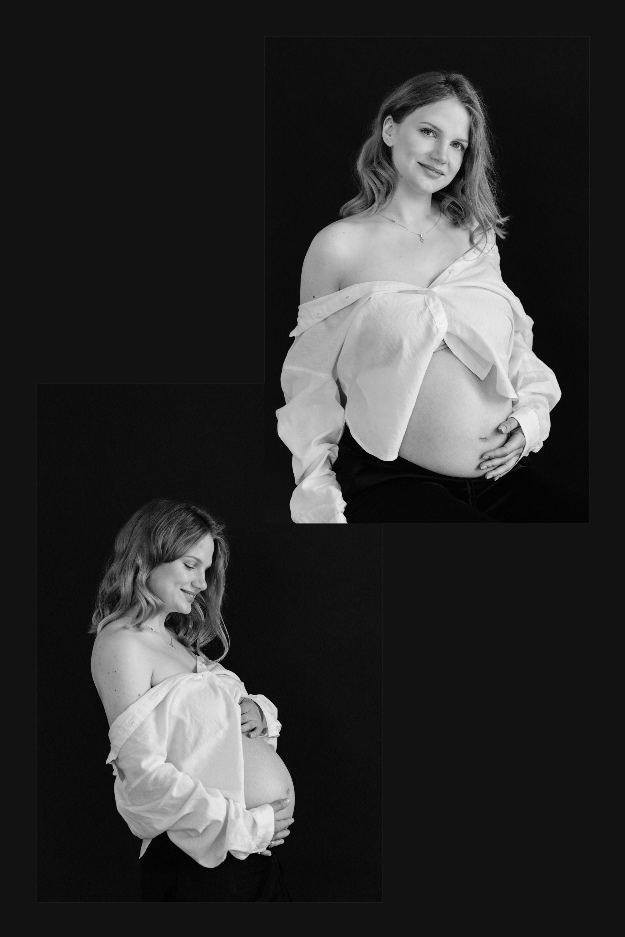 Studyjna sesja ciążowa. Minimalistyczna sesja ciążowa. Фотосессия беременности Варшава. Fotografia ciążowa.