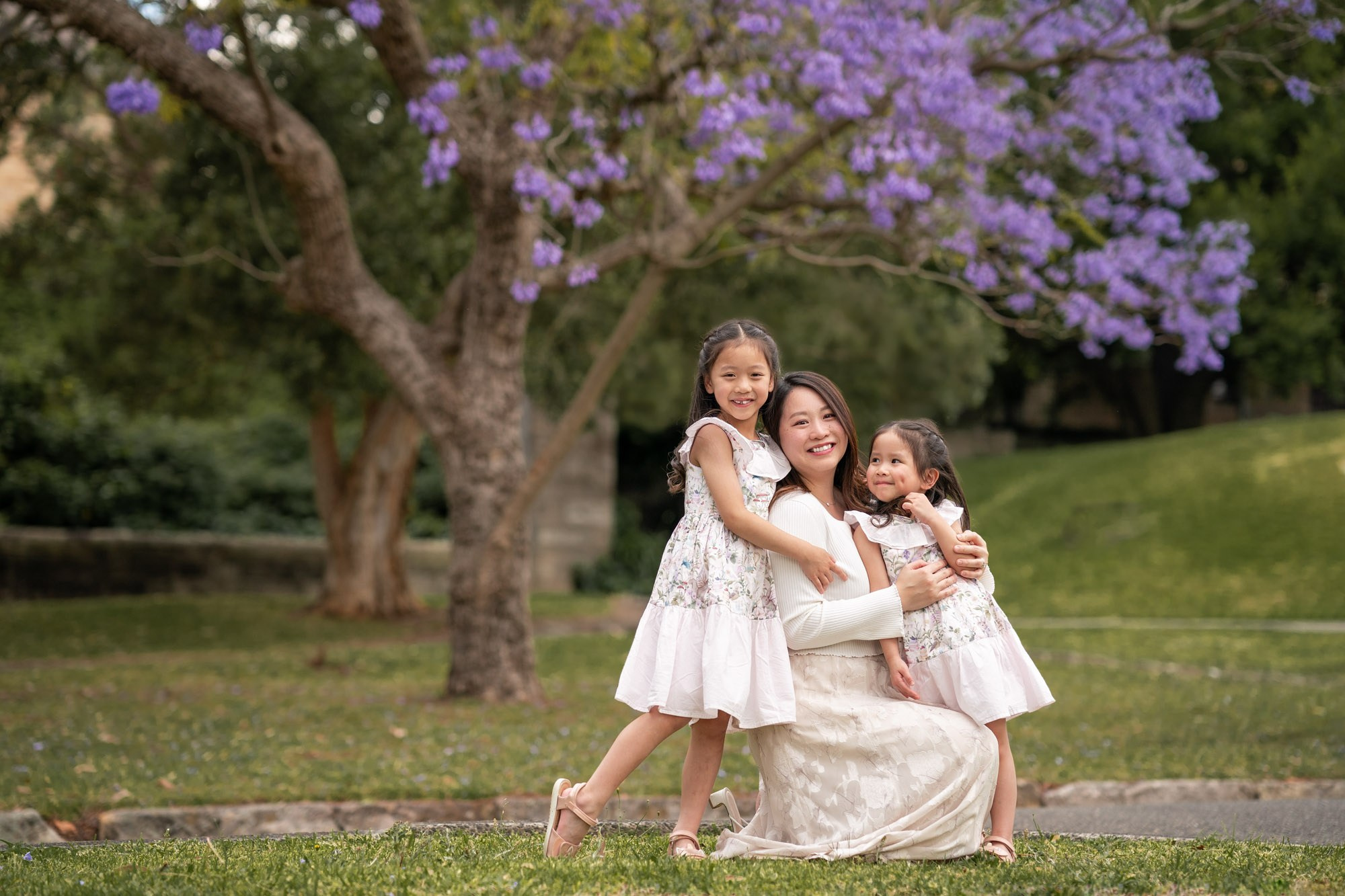 Jacaranda Photoshoot for a Family of Four!. Family and Maternity Photography in Sydney, Hills District