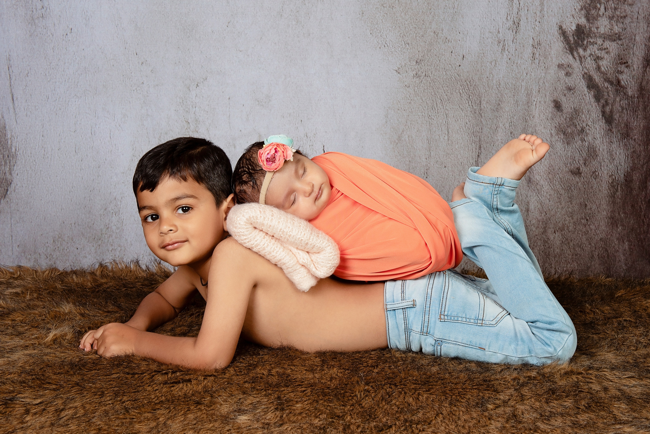 Amazing newborn baby girl with siblings brother photo shoot Nairobi Mombasa Kenya