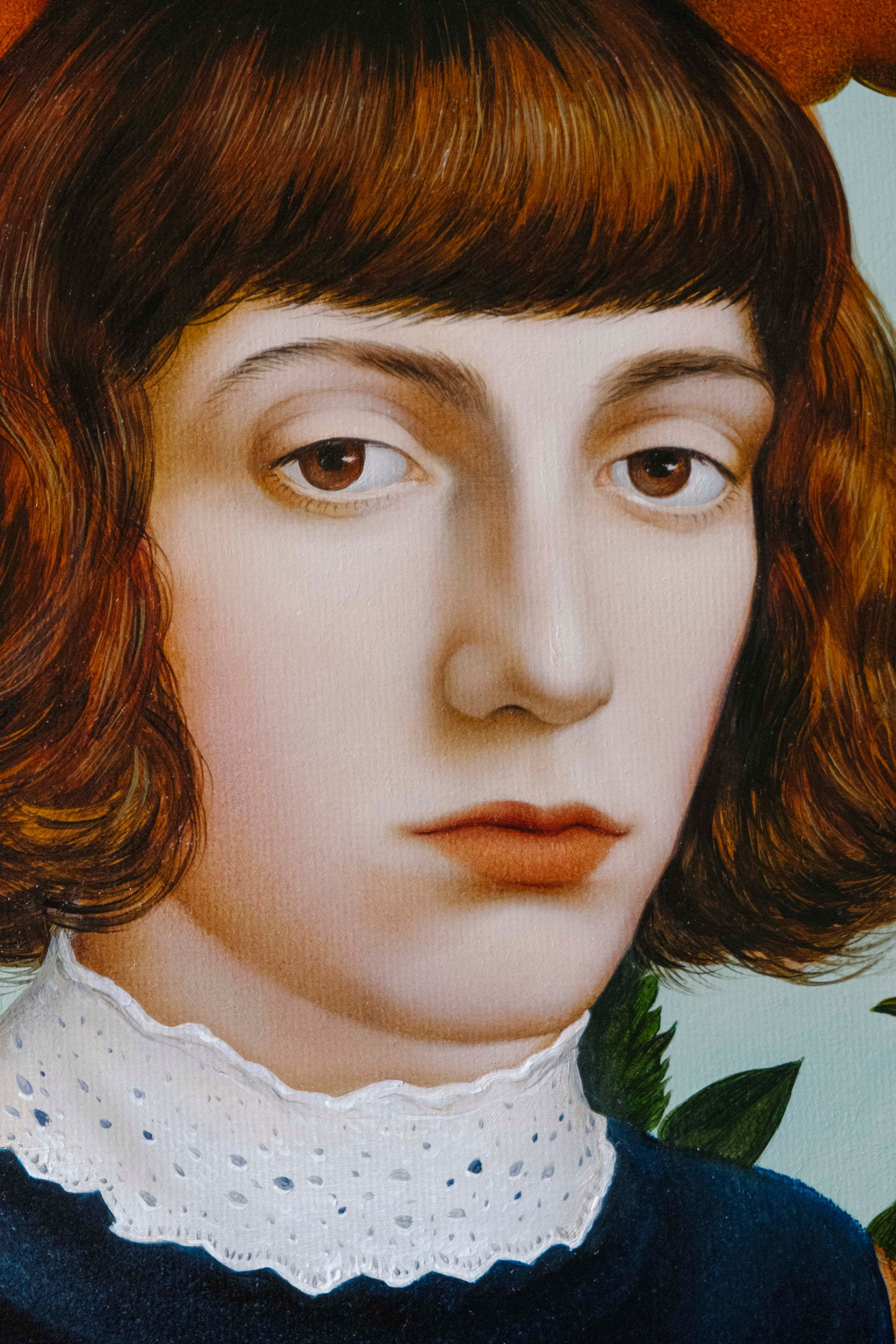 Portrait on a Turquoise background. ELEN BEZHEN