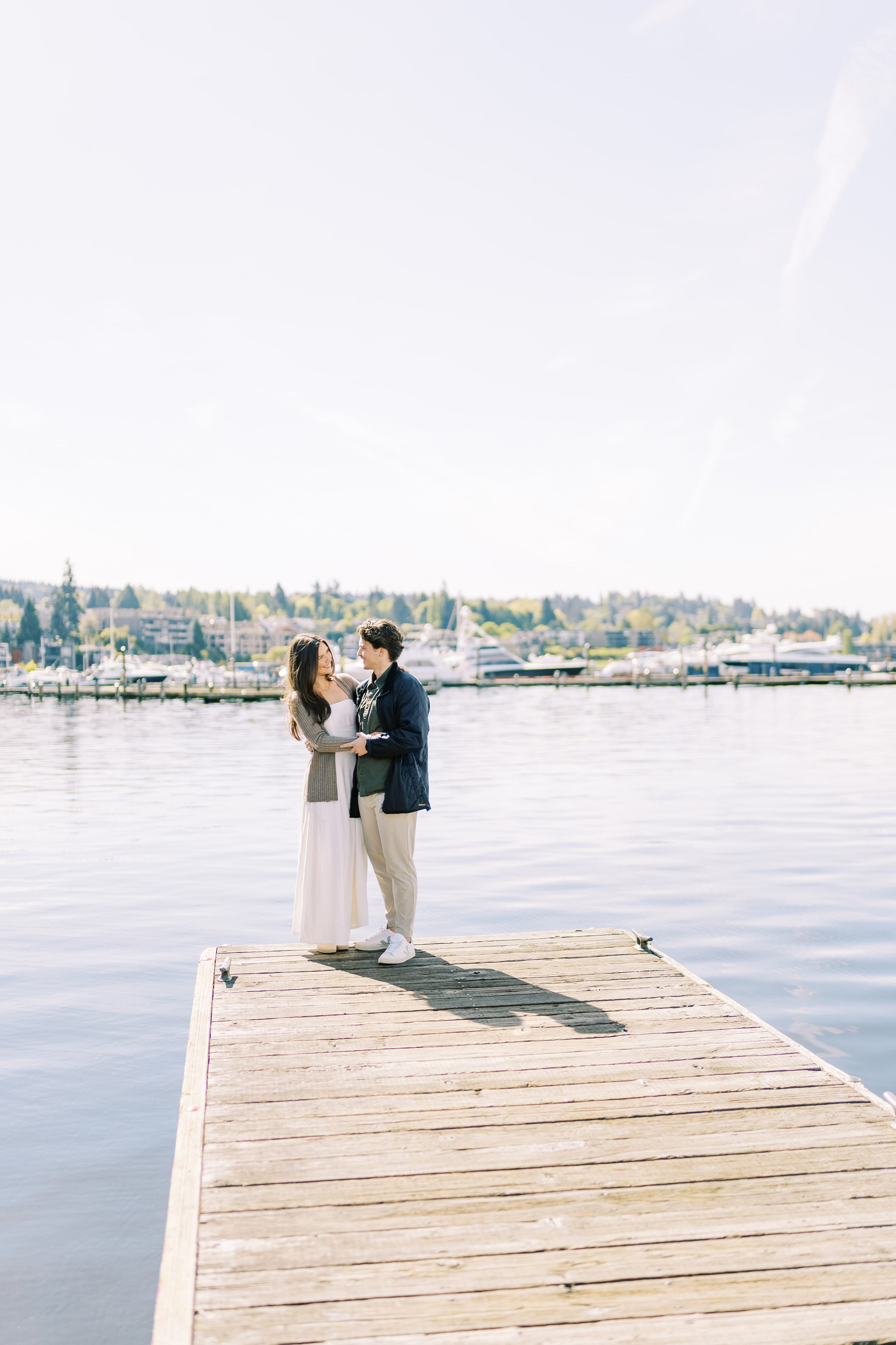 Engagement photo shoot Jake & Caroline / May 2024. Marina Park|Kirkland, WA. EVAN ARISTOV WEDDING PHOTOGRAPHY — Seattle Wedding Photographer