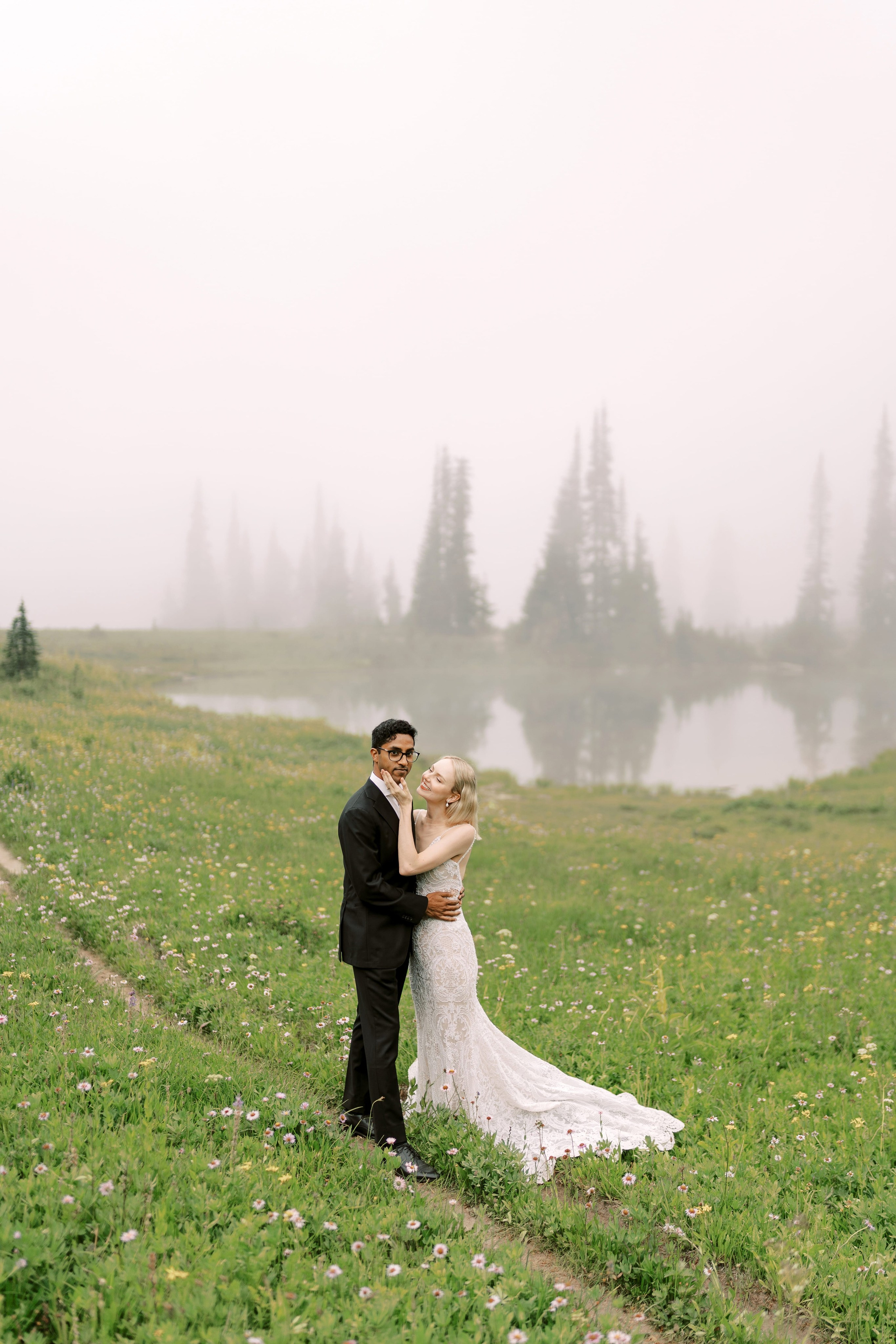 Rachel & Ryan Wedding photoshoot. August 2024. Little Tipsoo Lake, WA Day 2. EVAN ARISTOV WEDDING PHOTOGRAPHY — Seattle Wedding Photographer