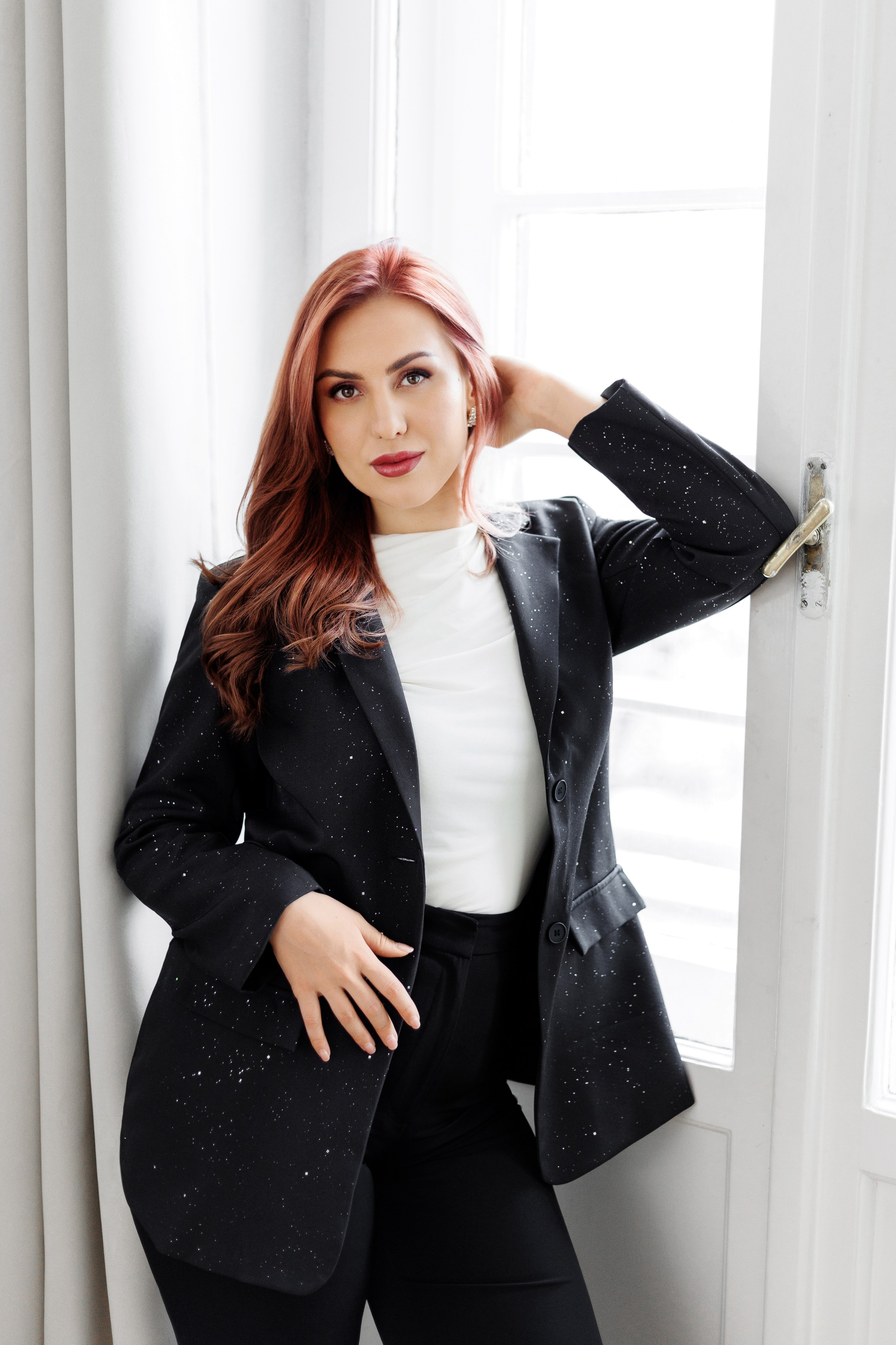 Professional studio portrait in Belgrade with soft lighting, Artistic studio portrait session in Belgrade, Serbia, Studio portrait with professional lighting setup, Elegant portrait taken in a photography studio in Belgrade