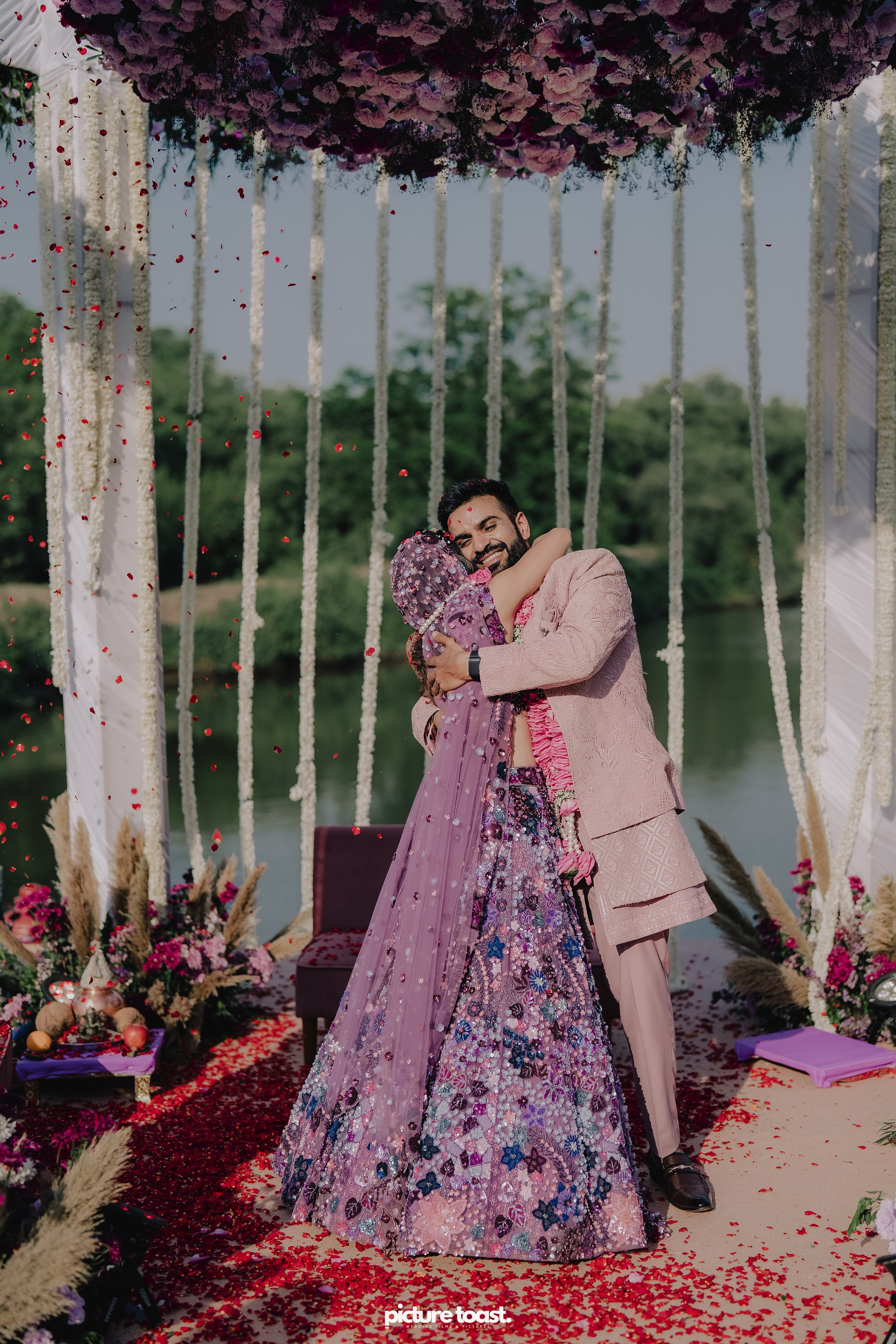 Varamala Ft. Barbie & Aneesh. Fine art Wedding Photographers in India & Canada