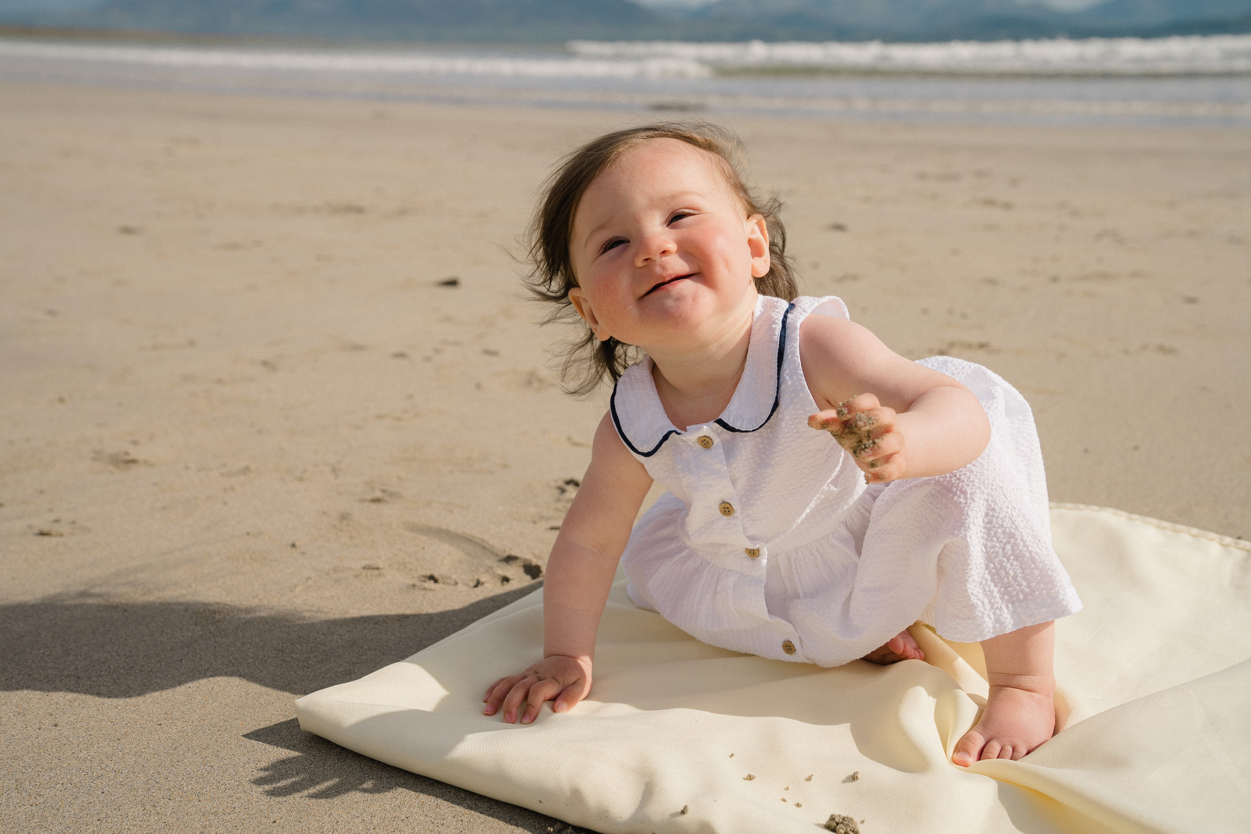 Darya and Mia at the ocean. Wedding and family photographer Ireland
