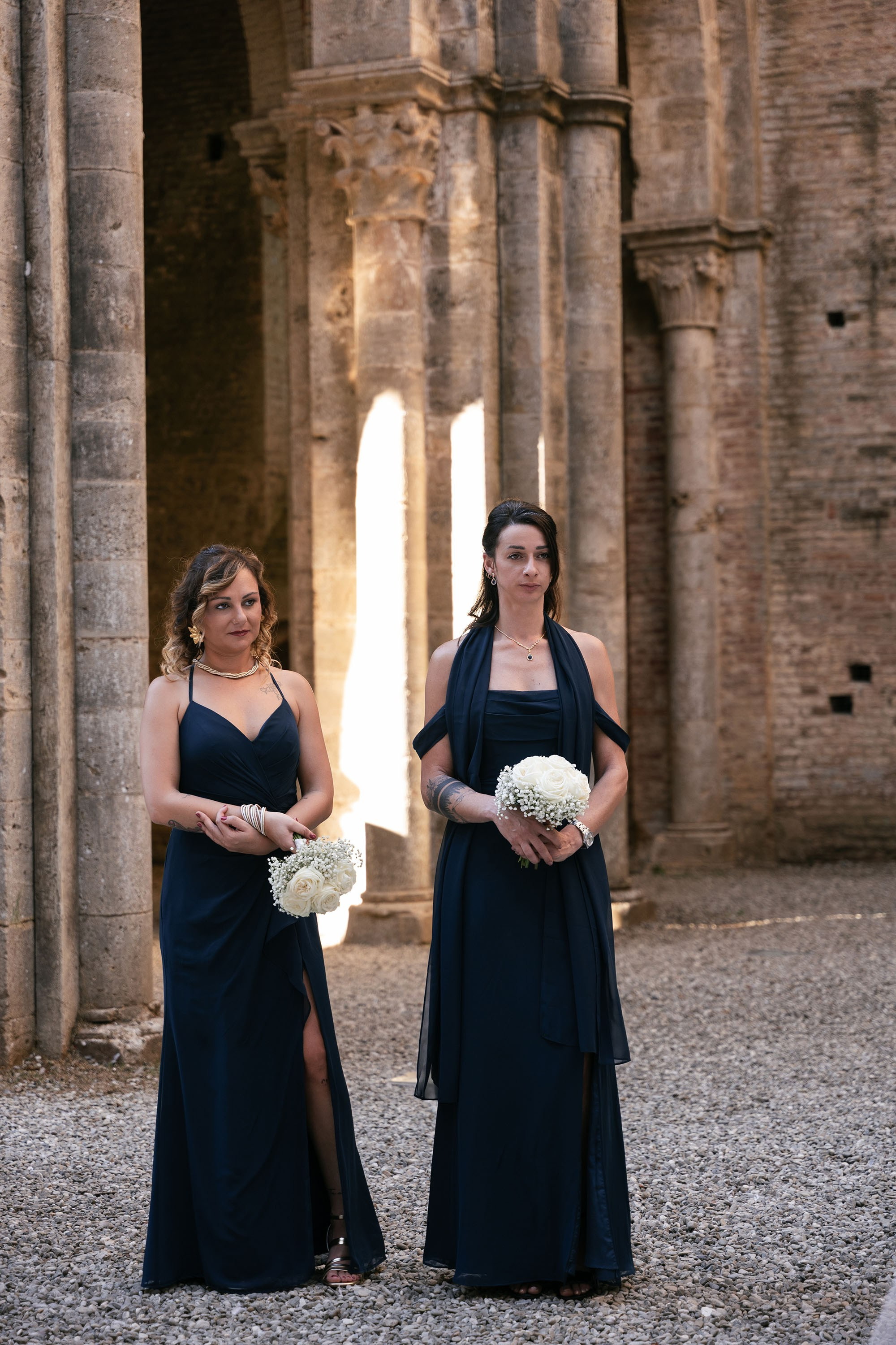 Ginevra and Avi — Abbazia di San Galgano, Tuscany. Destination Wedding Photographers and content creators based in Spain