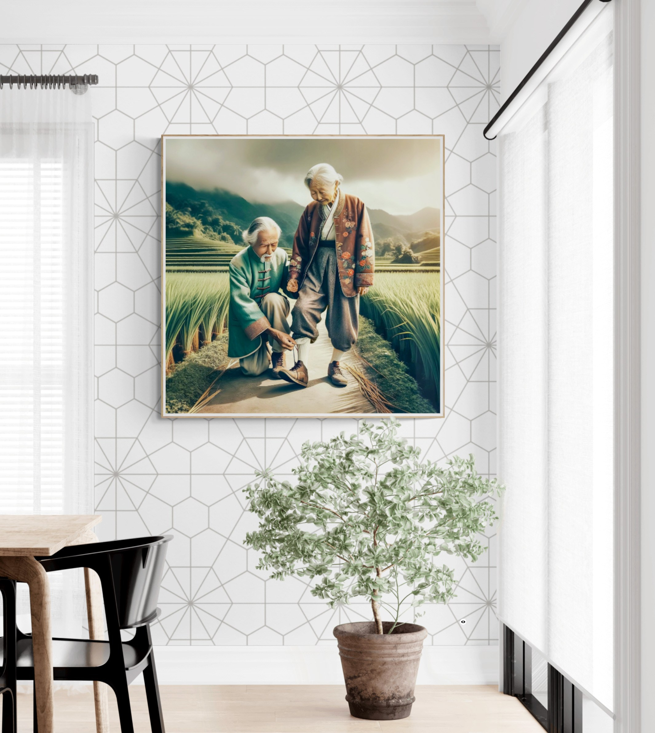 Digital painting for interior “Eternal love”. AI Photo Retoucher and Image Restorer Zhanna Ognivo