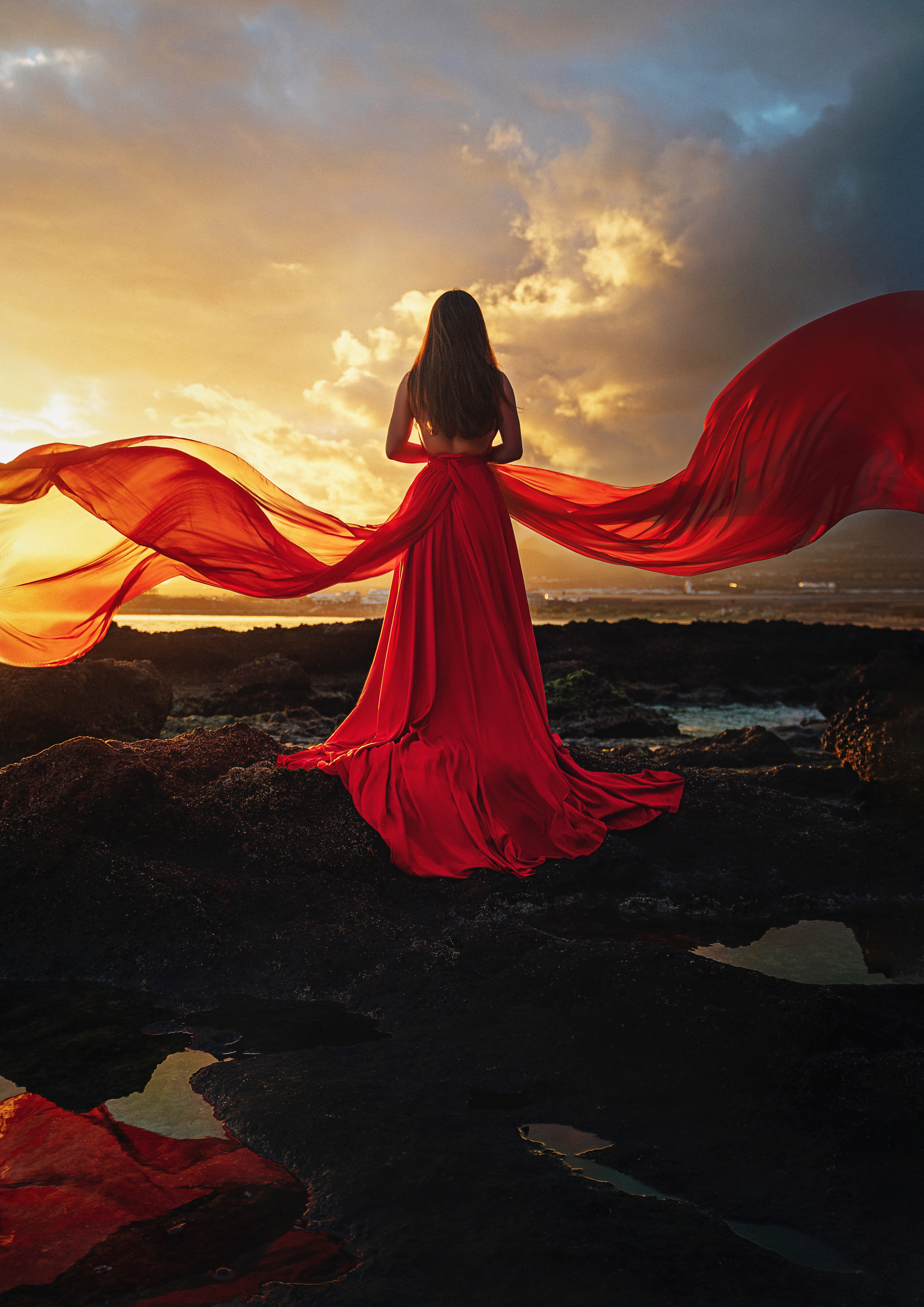 Летящие  платья на Тенерифе.