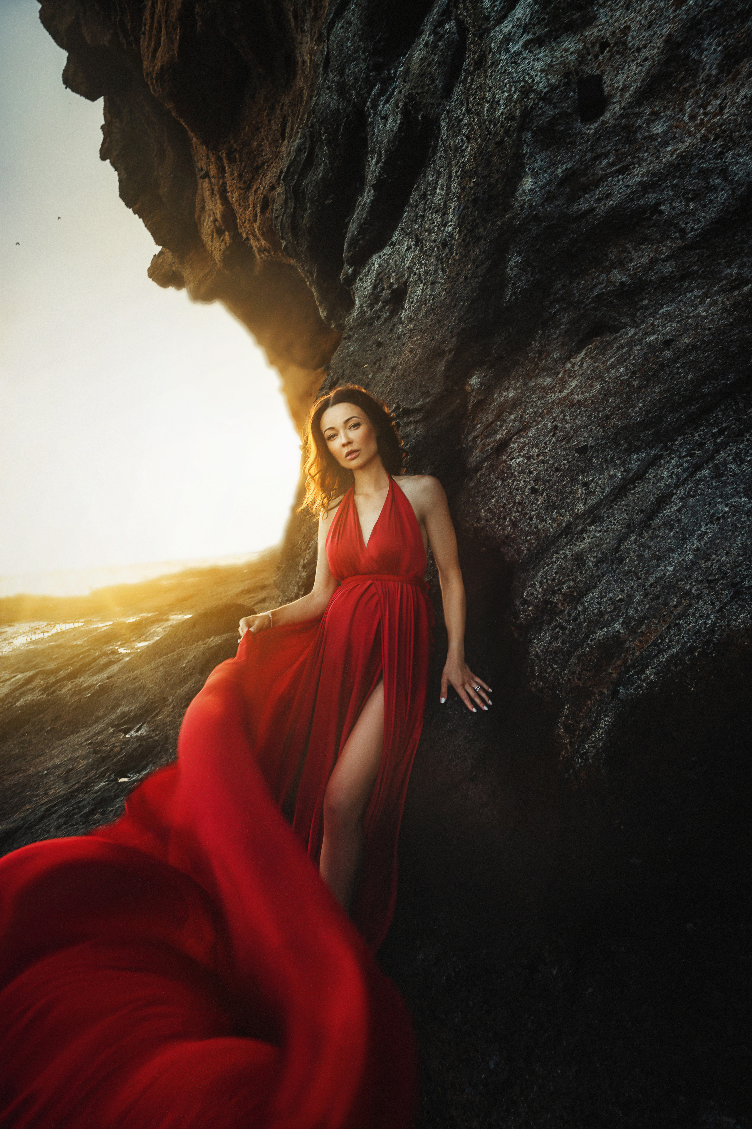 Flying dress red #2 40€. Professional photography in Tenerife Tania Bonnet
