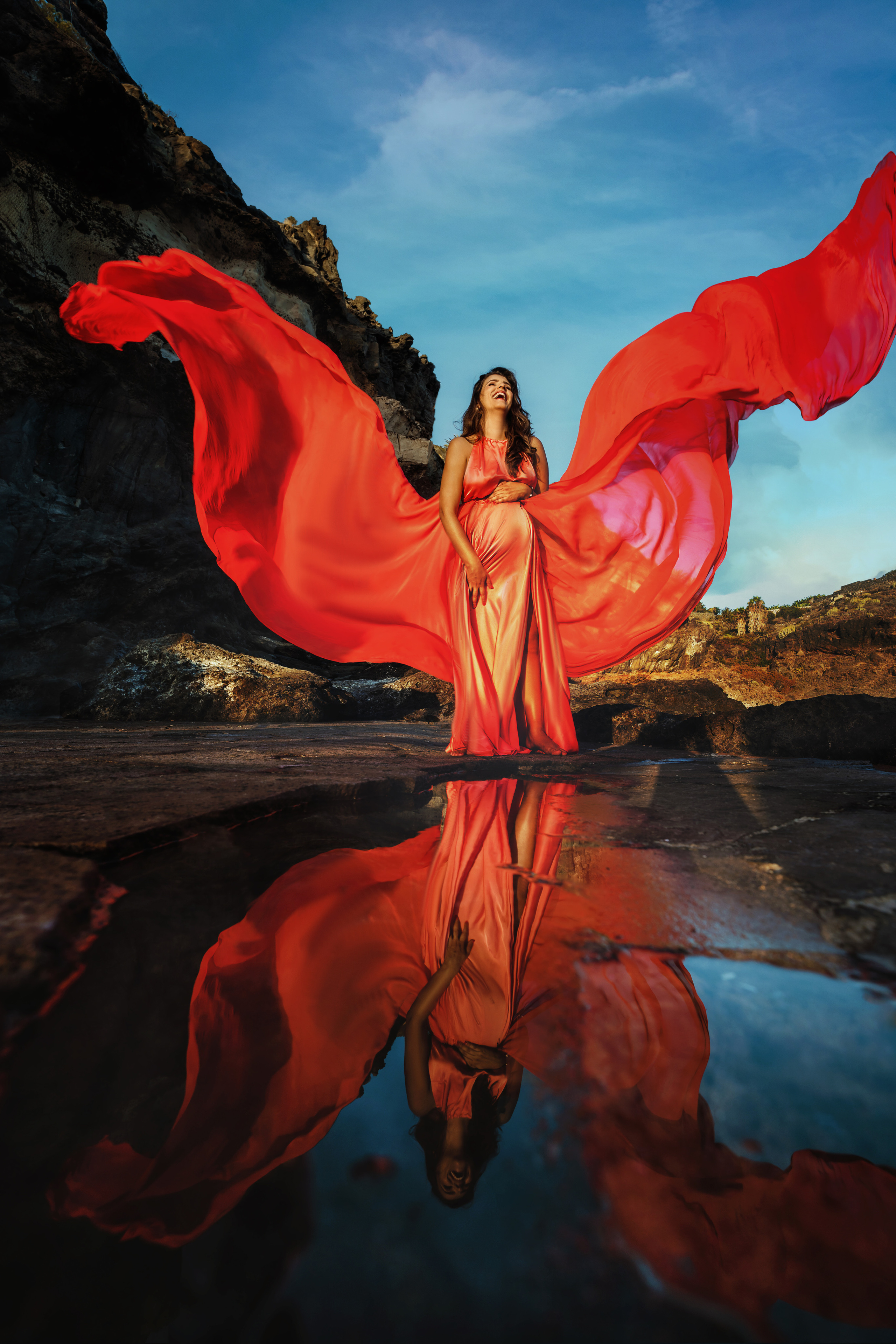 Шлейфовые (летящие) платья на Тенерифе и Канарских островах. Таня Боннет | Профессиональный фотограф на Тенерифе — Летящие платья