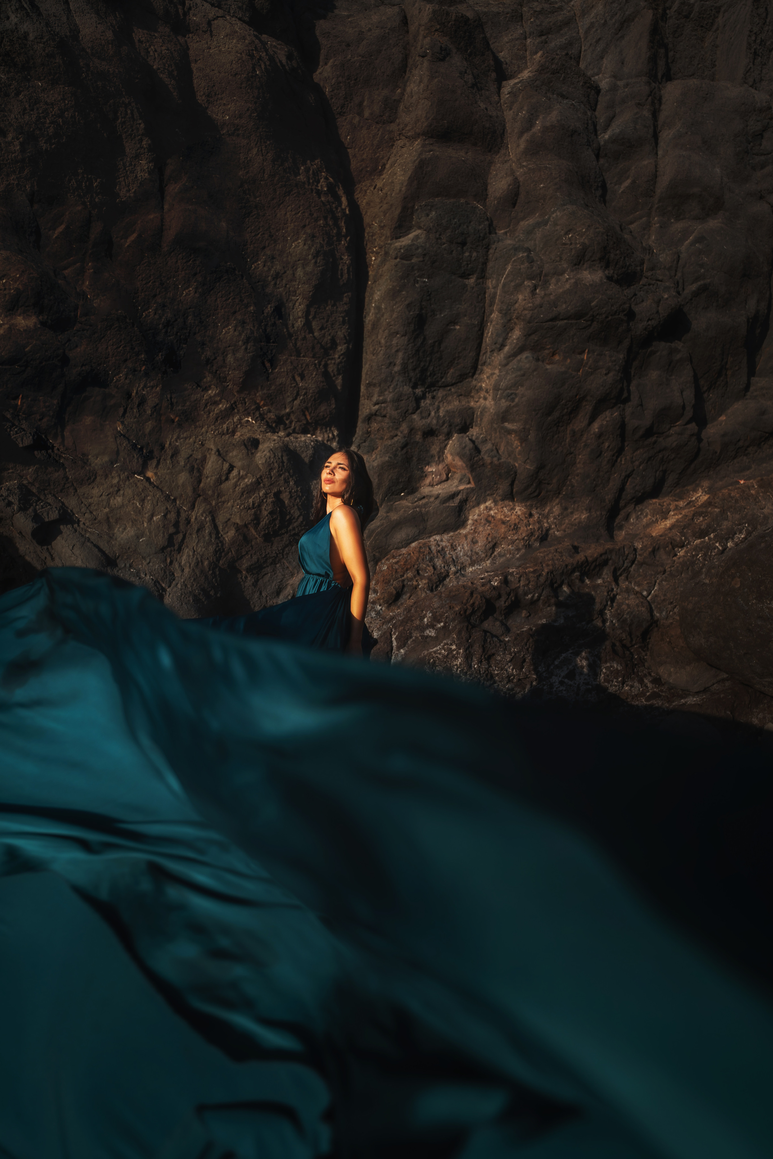 Изумрудное летящее платье Тенерифе