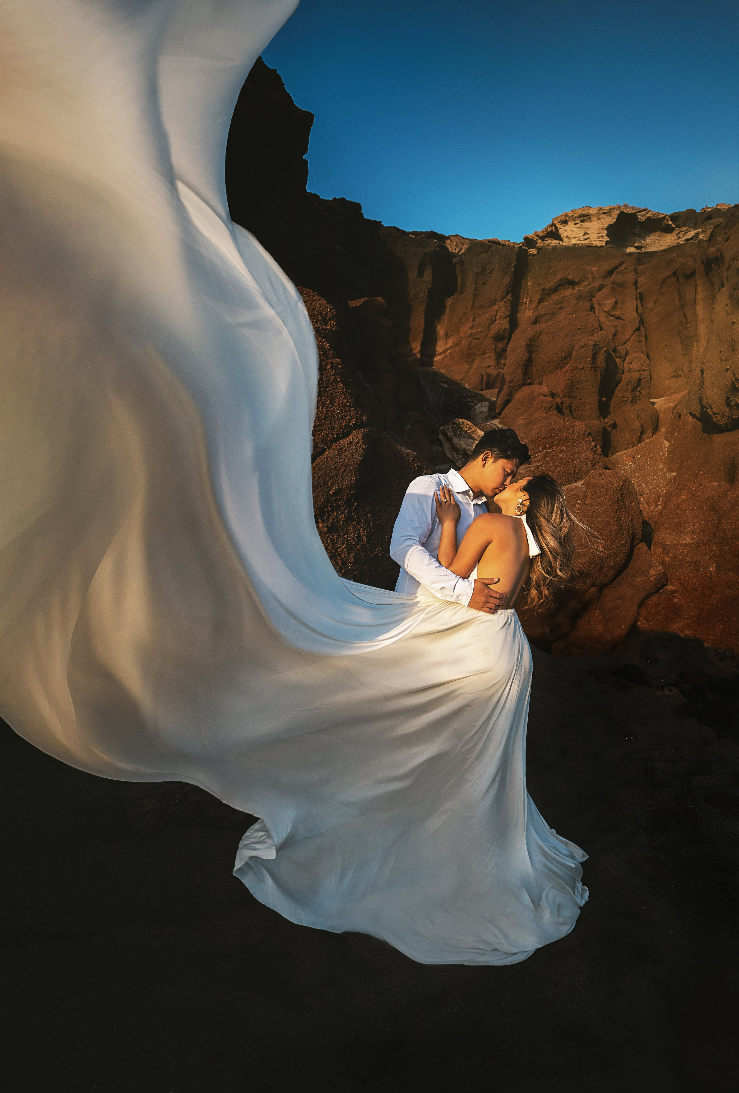 Flying dress white #10 40€. Professional photography in Tenerife Tania Bonnet