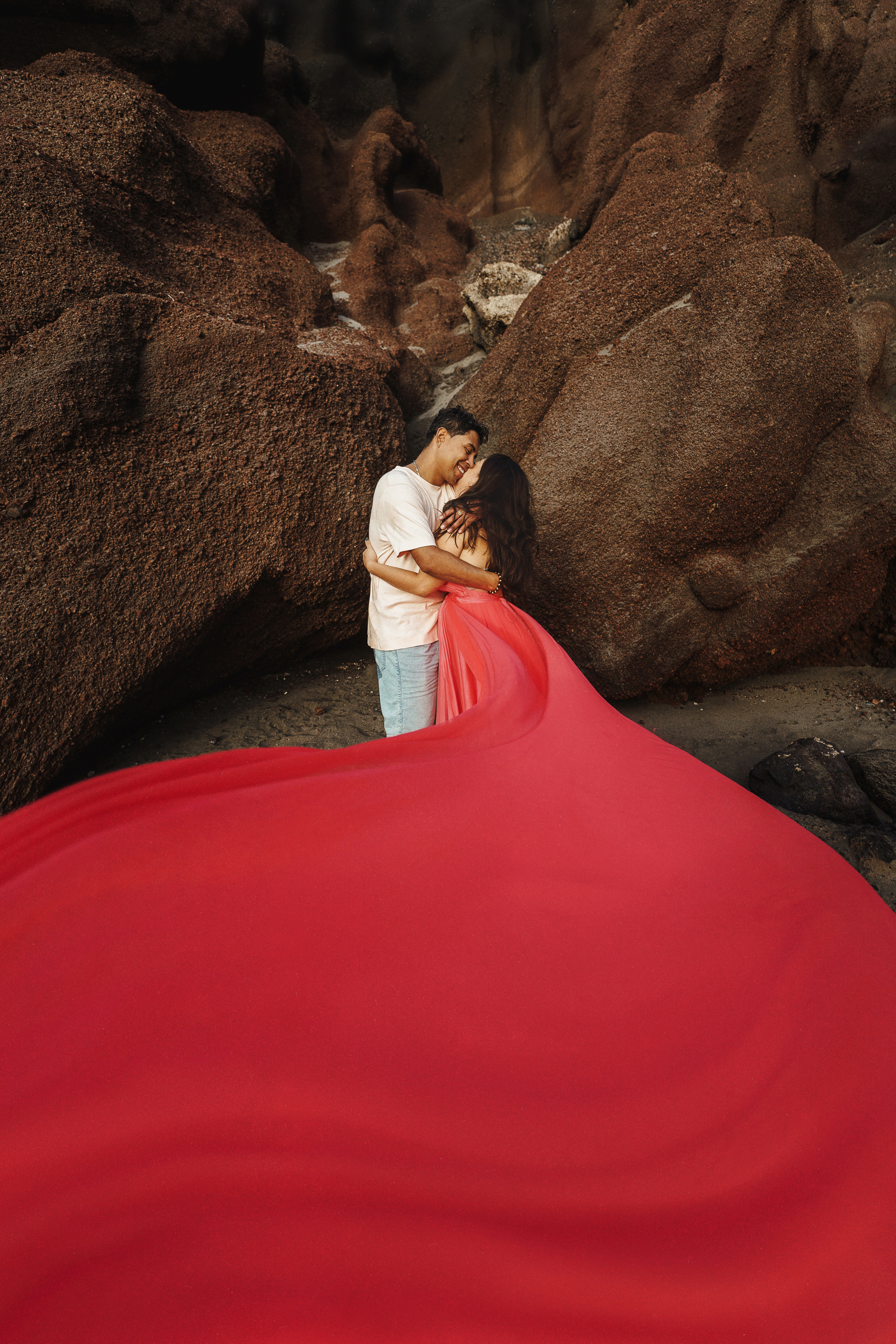 Flying dress coral #7 40€. Professional photography in Tenerife Tania Bonnet