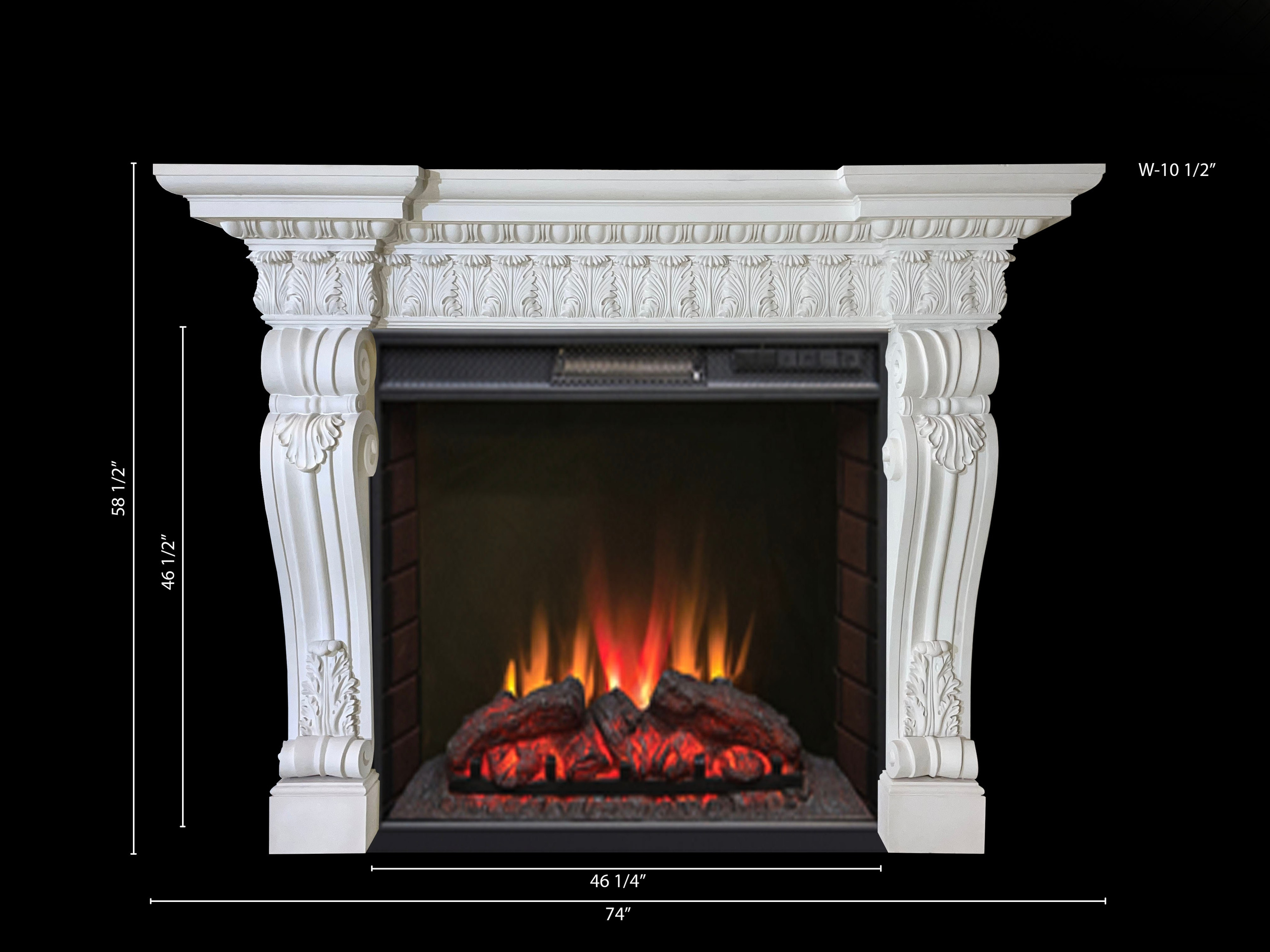 Fireplaces. Plaster molding