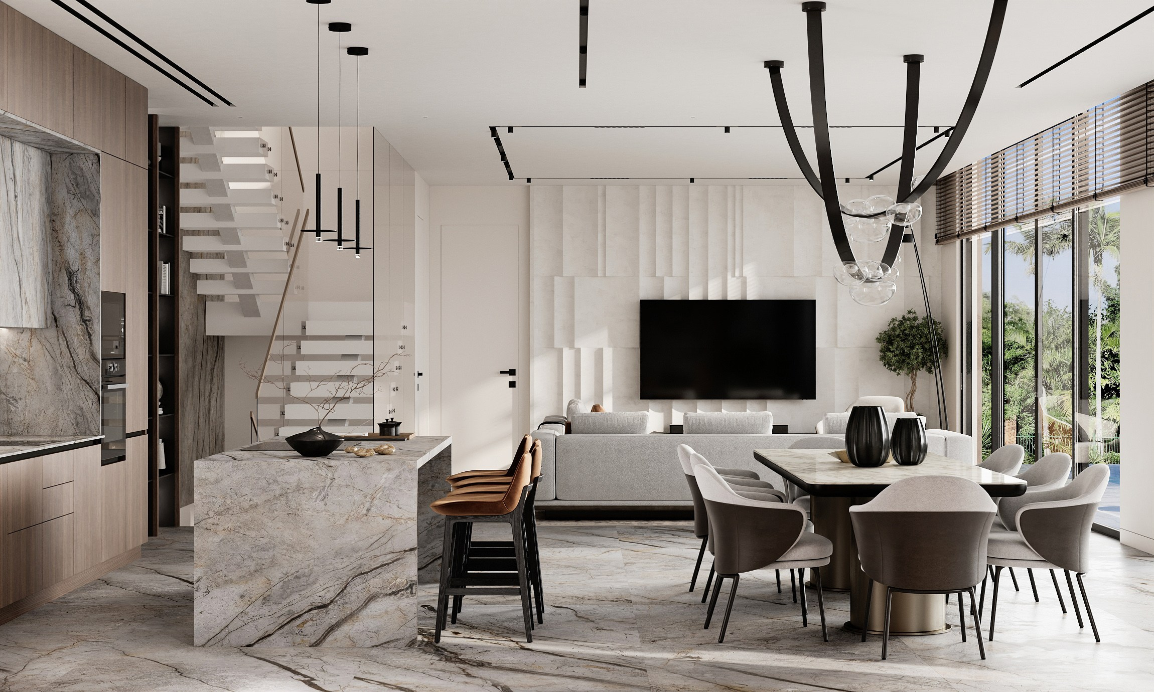 Кухня-гостиная в Таиланде. ROMAN VISUAL| СОЗДАНИЕ ВЫСОКОКАЧЕСТВЕННОЙ 3D-ВИЗУАЛИЗАЦИИ