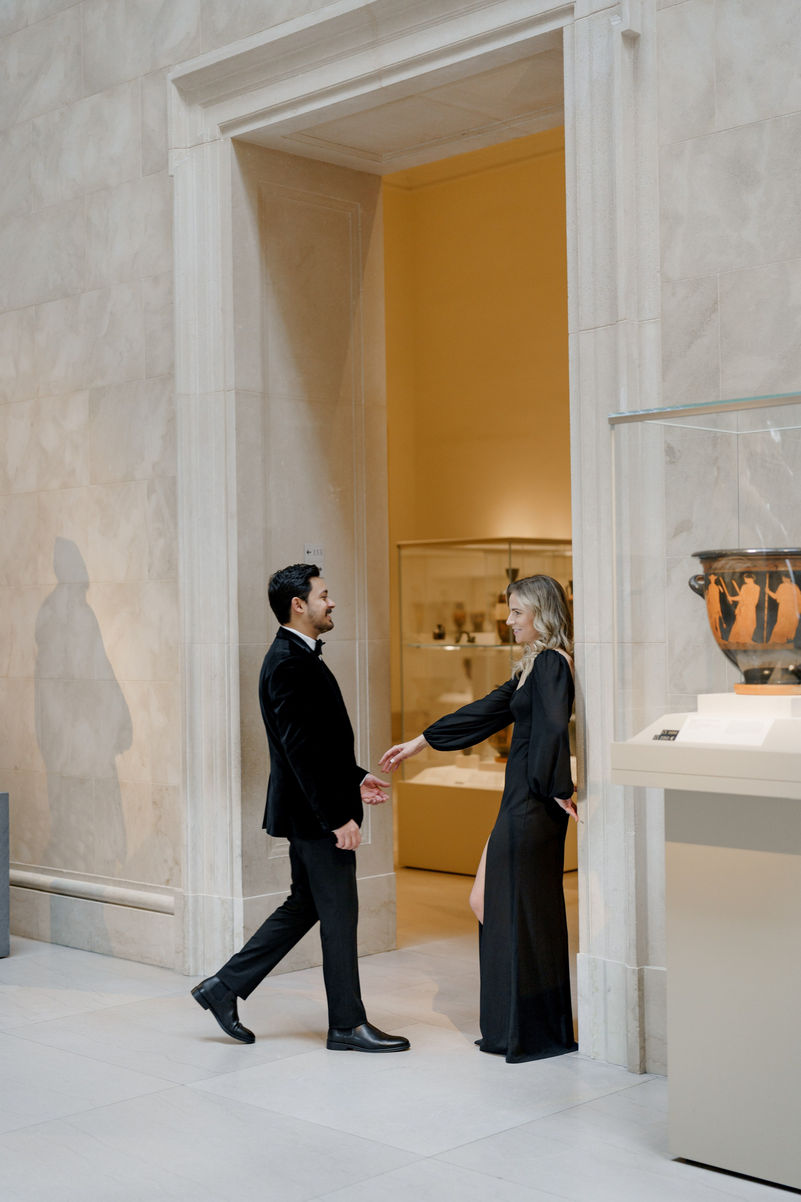 Caroline and Brendan’s Museum MET and Library Engagement Shoot. Wedding photographer and videographer New York | New Jersey