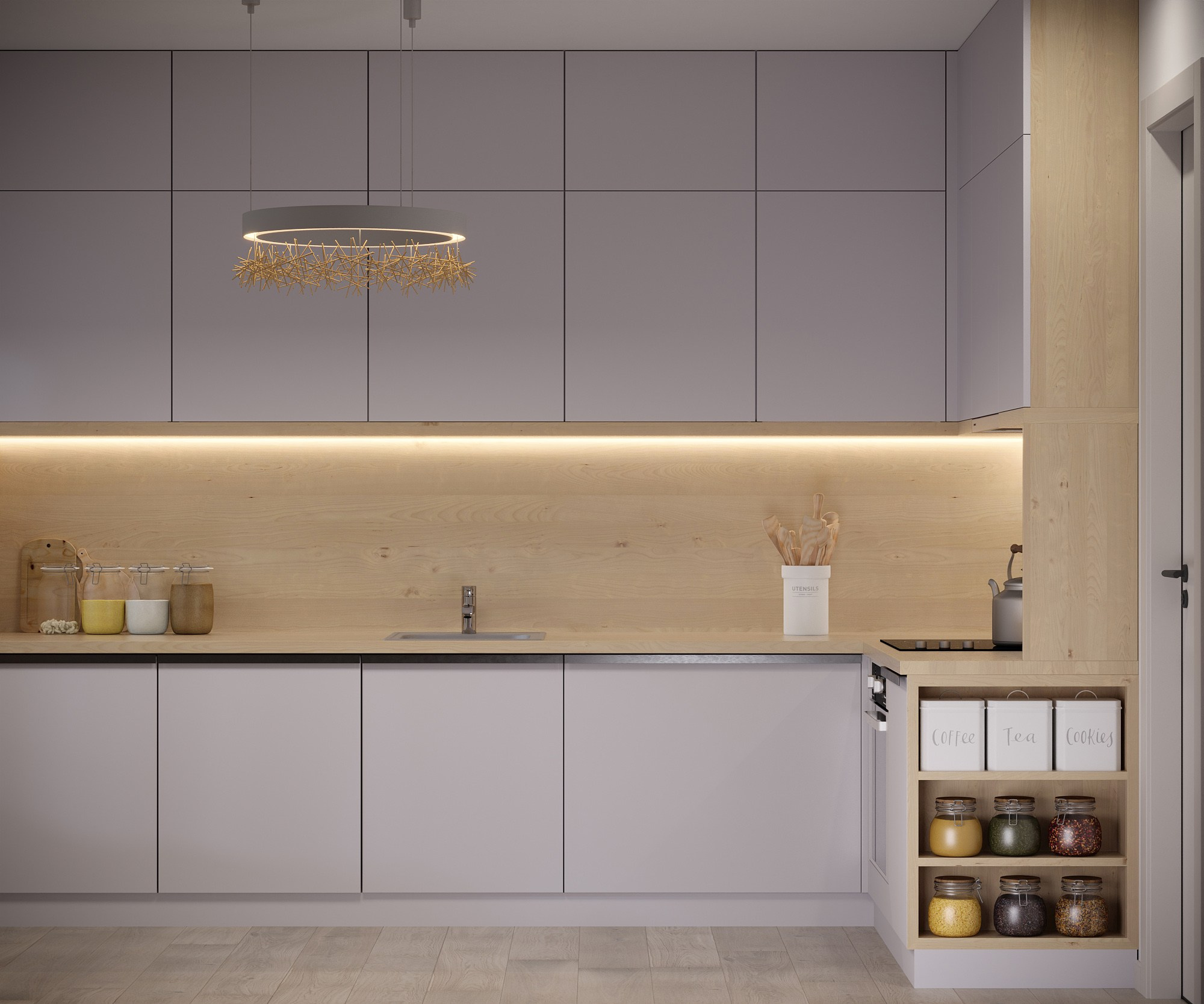 Кухня в апартаментах города Киев. ROMAN VISUAL| СОЗДАНИЕ ВЫСОКОКАЧЕСТВЕННОЙ 3D-ВИЗУАЛИЗАЦИИ