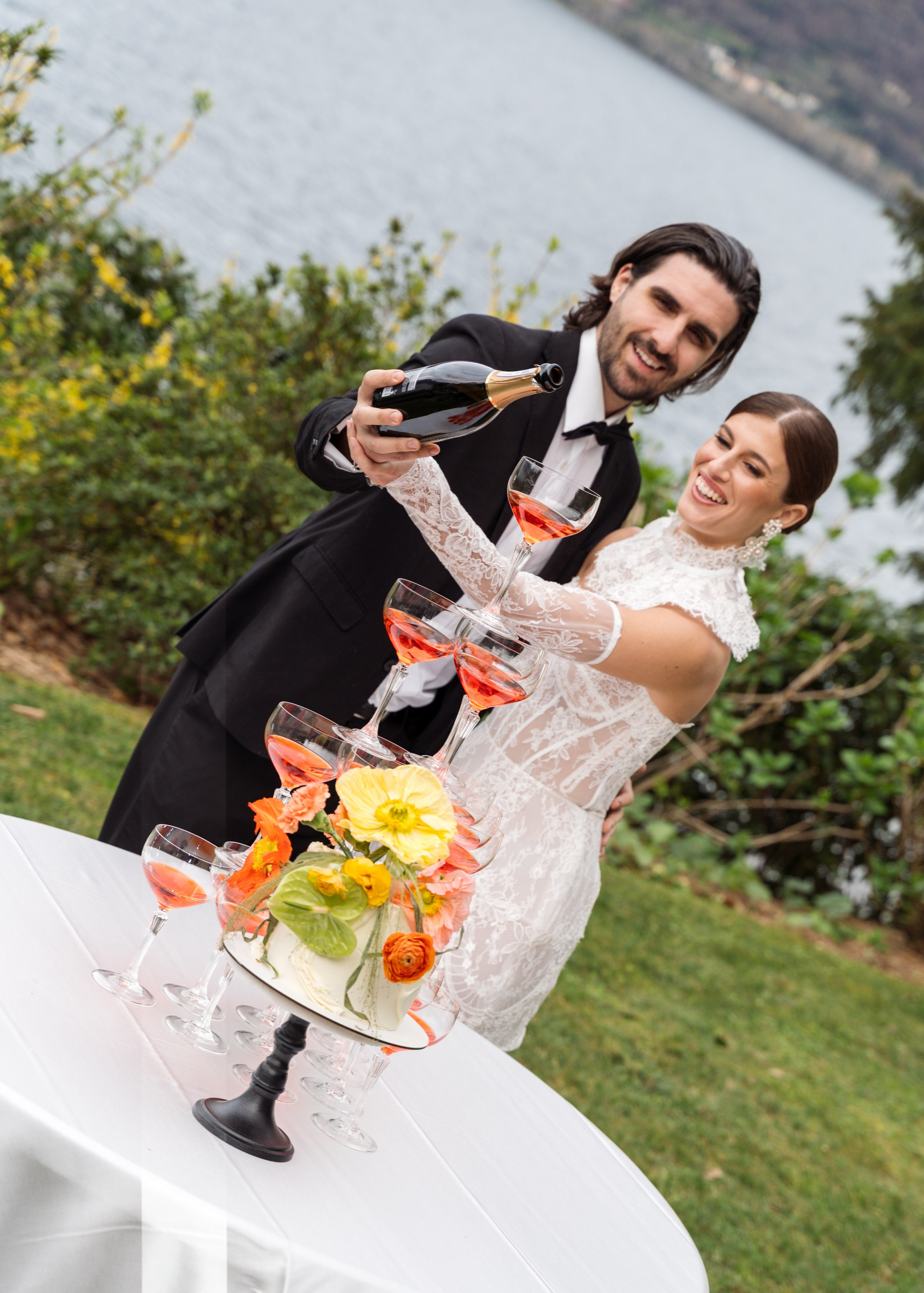 Serena & Dave Aperol Wedding. Proposal Photographer in Lake Como