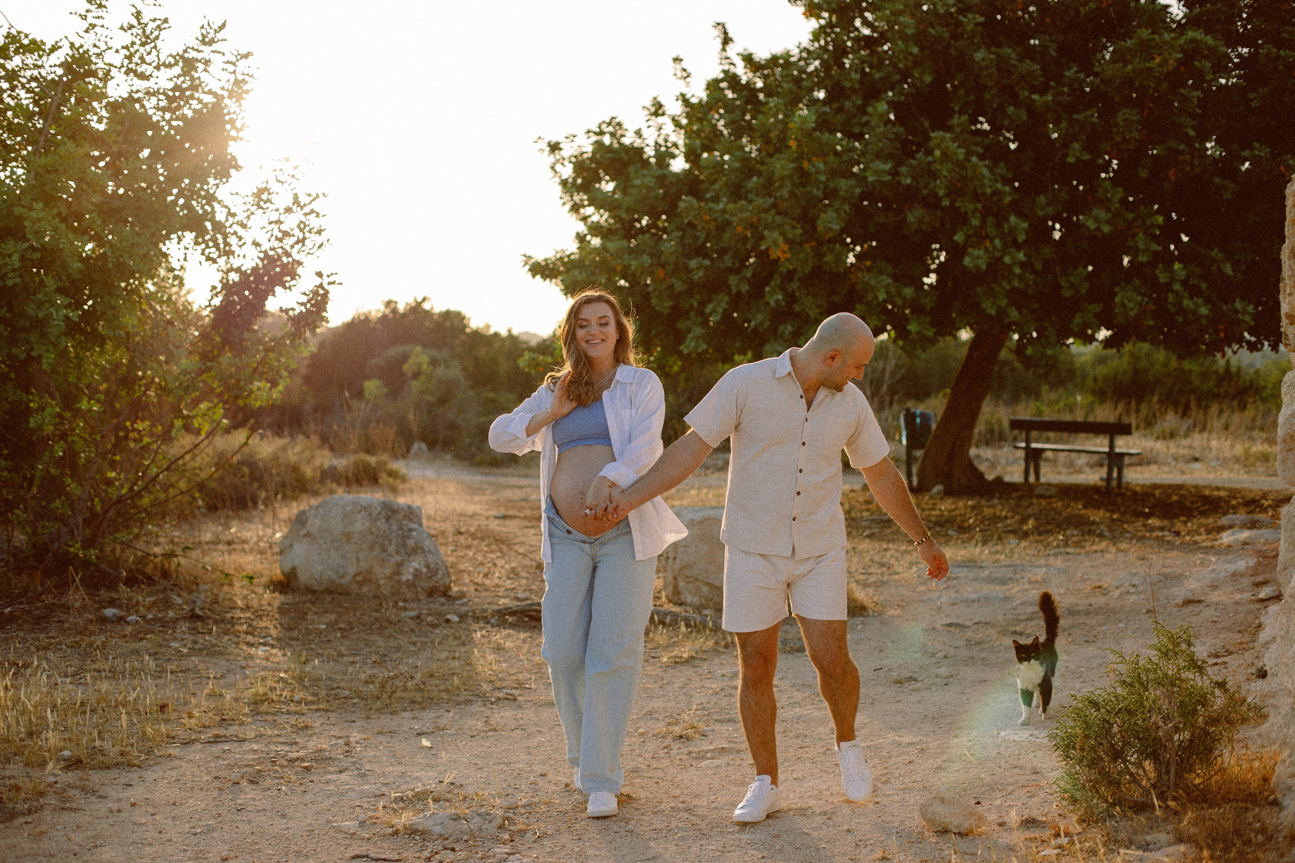 Alina & Vladimir + 🐈‍⬛. Family and business portrait’s photographer in Cyprus