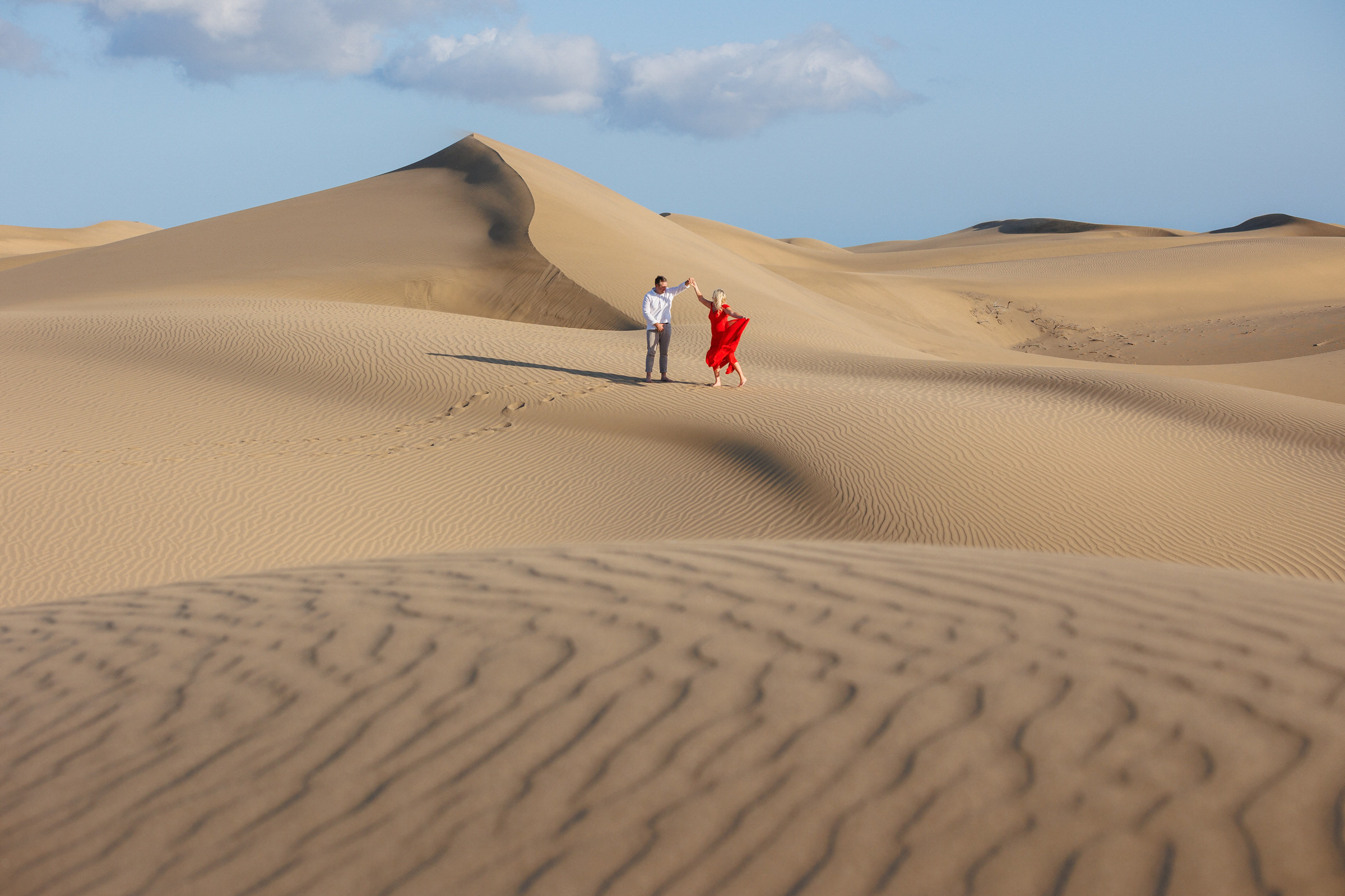 Romantic Red Dress: Love Captured in Maspalomas