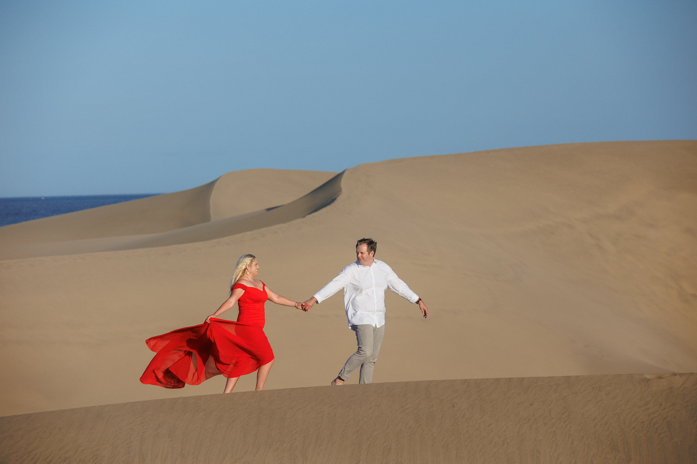 Love in the Dunes: Maspalomas' Red Dress Adventure