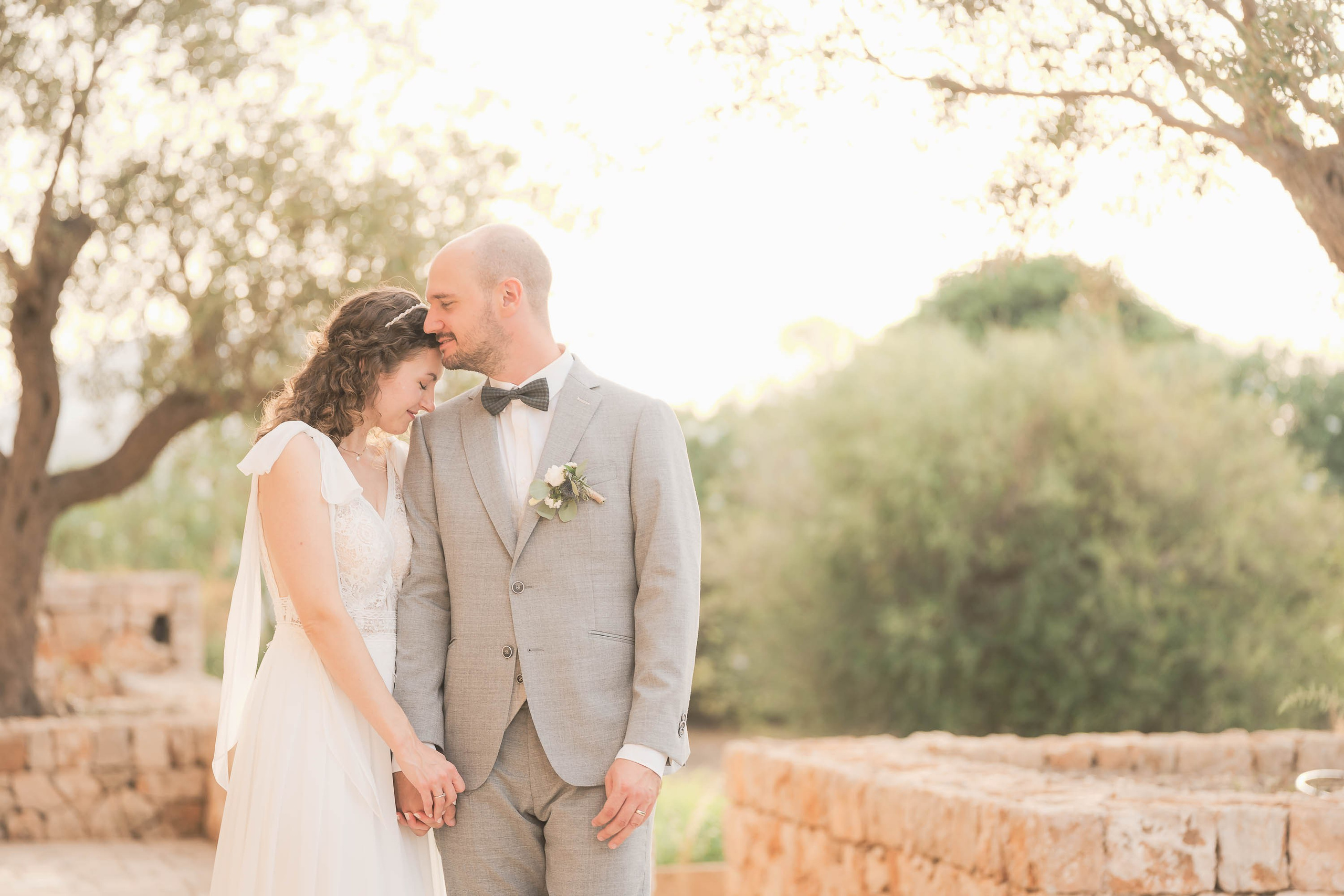 Embrace me, kiss me surrounded by almond trees in the Tramuntana mountains in ther Mallorcan Wedding