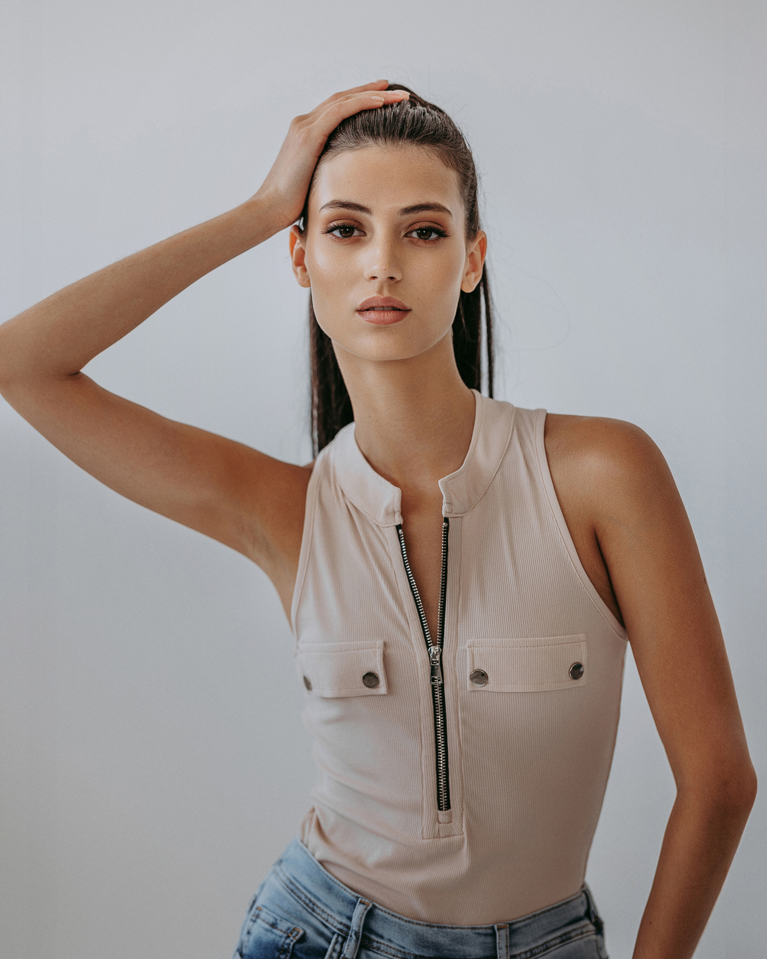 Make-up & Hair artist Olga Davidenko for Antigo Jeans with model Vladyslava. George TLV — Professional photographer and retoucher in Israel